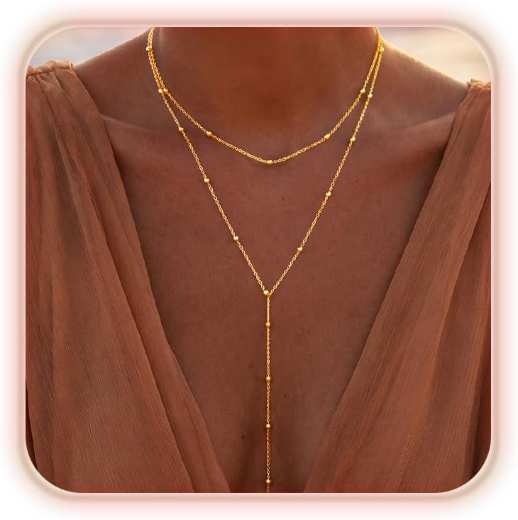 Detalle de uniqtrue lariat necklace 14K gold plated