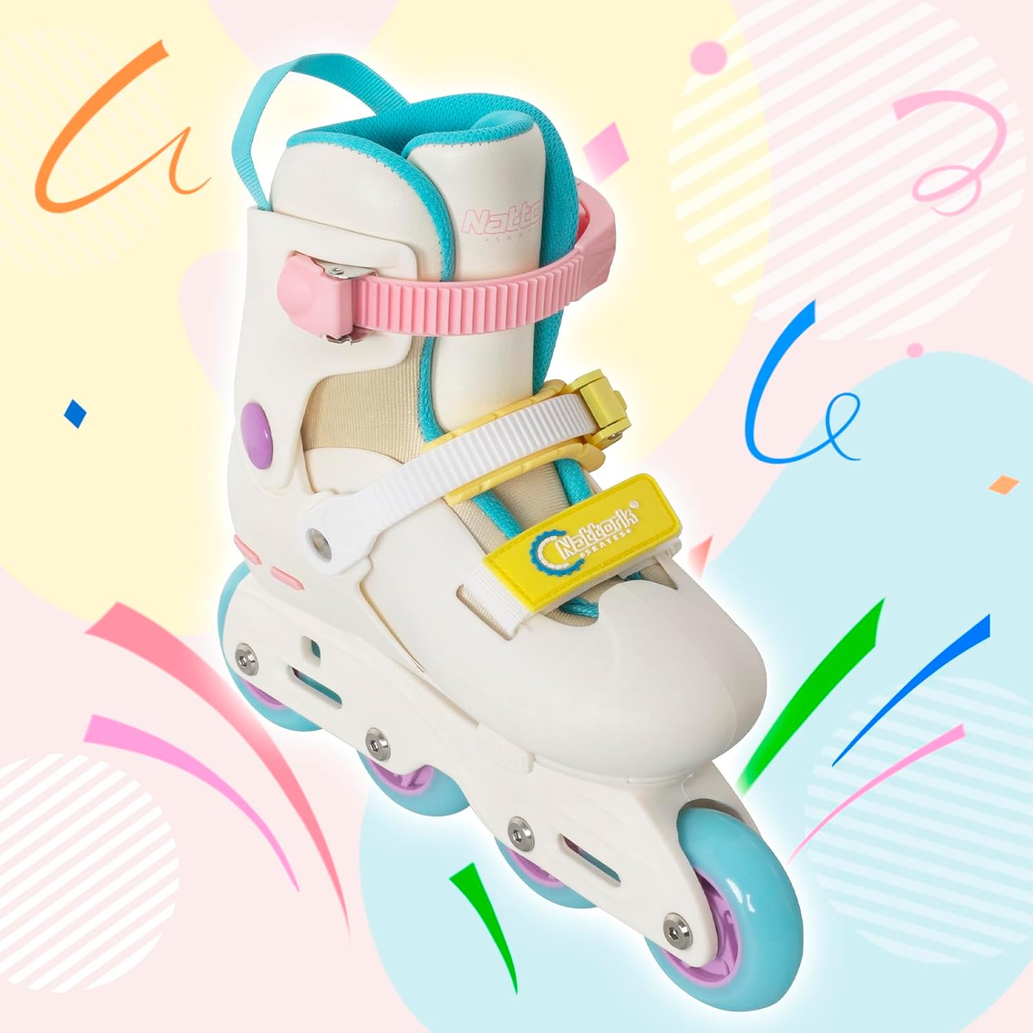 Thumbnail 4 de Nattork Inline Skates for Kids and Teens (4-16), Adjustable 4-Size Fit, High-Performance PU Wheels