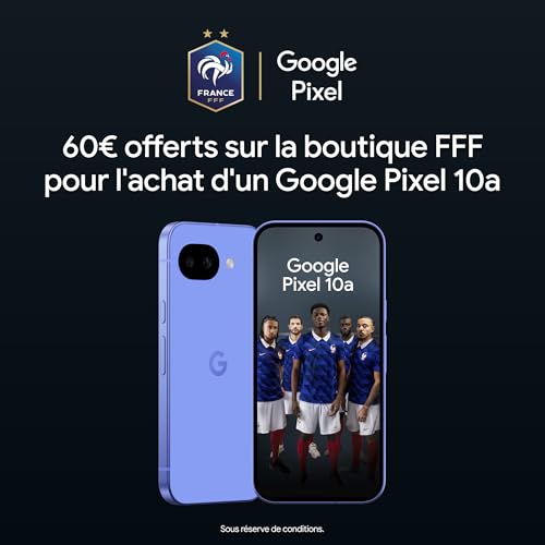 Detalle de Google Pixel 10a Lavande 128 Go — autonomie, Coach Photo et sécurité Pixel