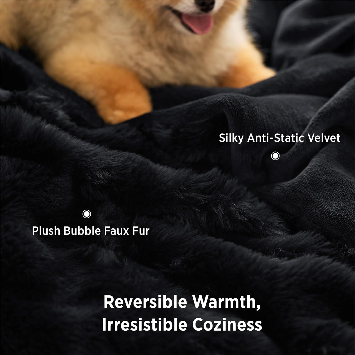 Detalle de Bedsure Faux Fur Blanket, 104 x 90 Inches