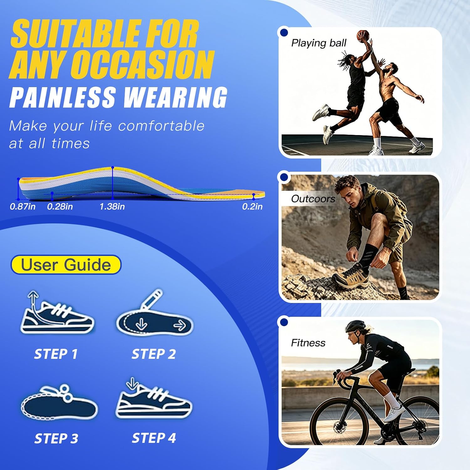 Detalle 2 de FootMaster ProMax Orthotic Insoles for Plantar Fasciitis & Heel Pain (Heavy-Duty Arch Support)