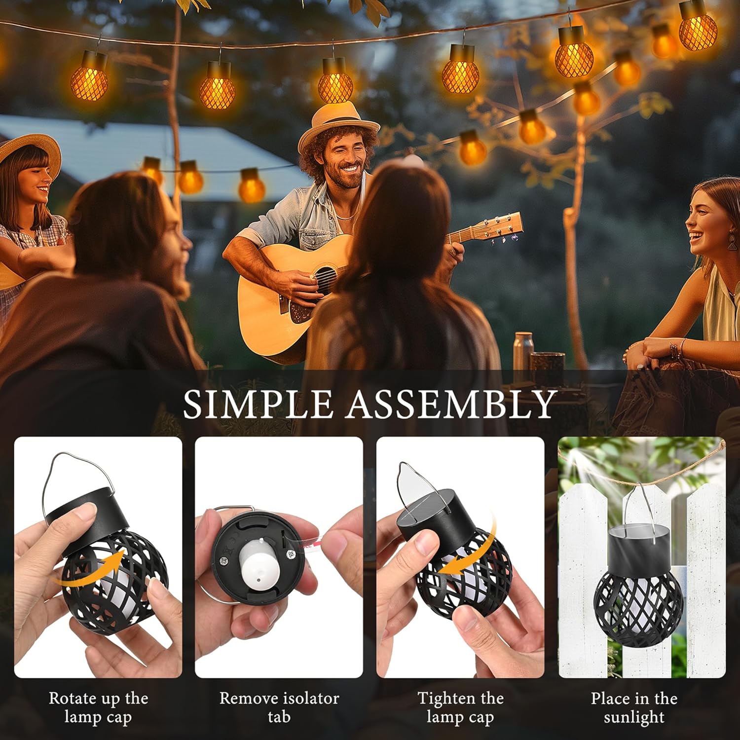 Thumbnail 4 de GIGALUMI Solar Hanging Flame Lights 8-pack