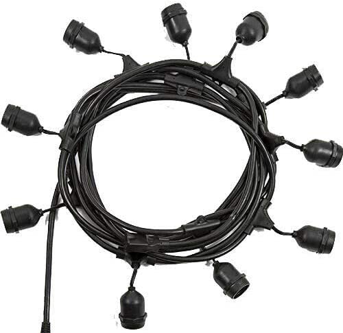 Detalle 2 de TEMPO DI SALDI Cordoniera New-Lamps con 10 Porta Lampada E27 – 10 metri, interno/esterno