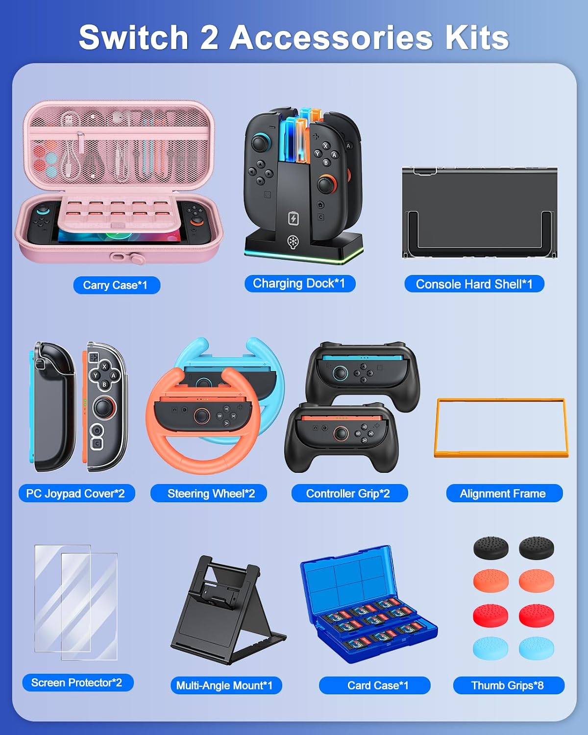Detalle 2 de FYOUNG Switch 2 23-in-1 Accessories Kit