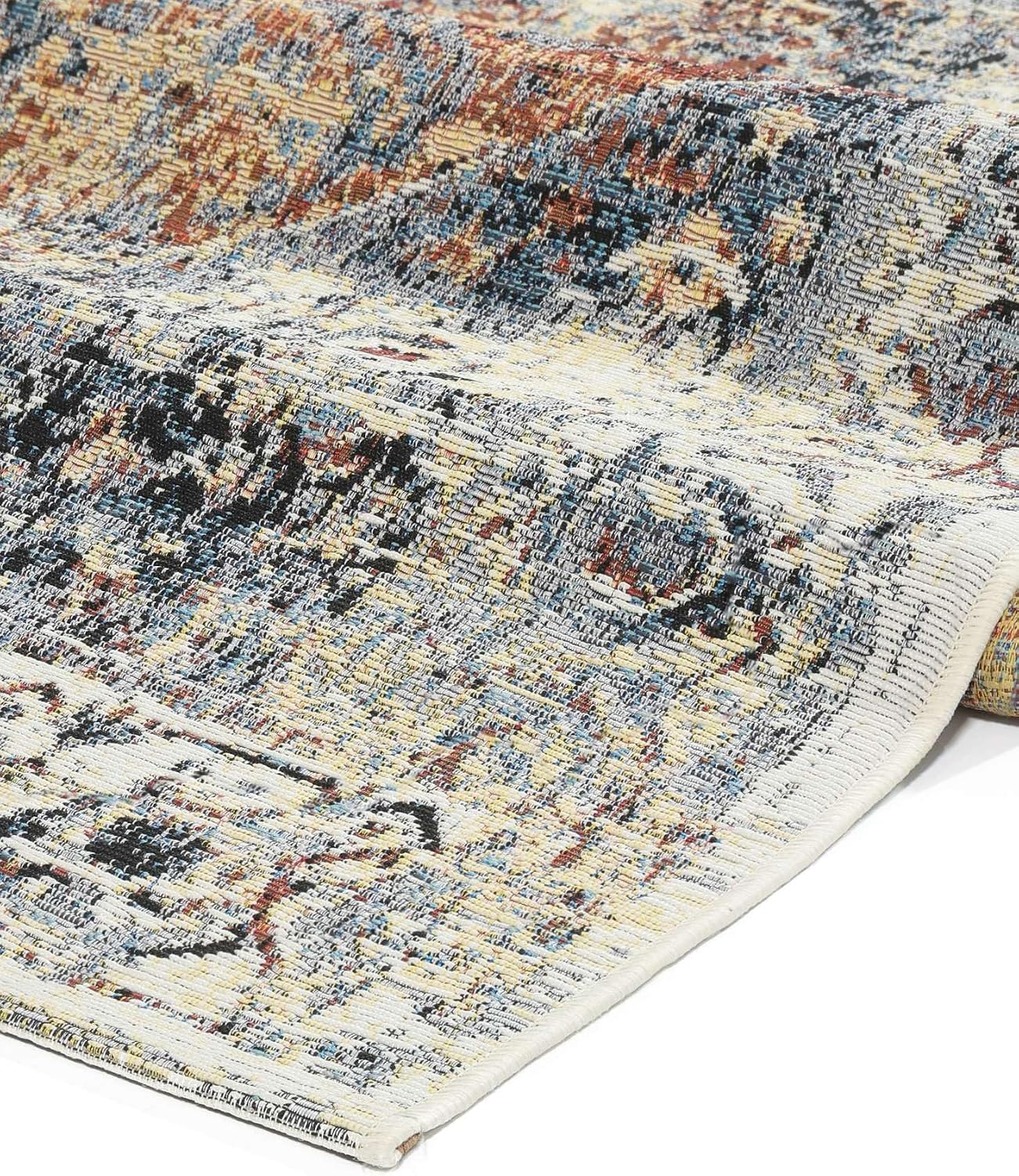 Detalle de RugVista Celia Oriental Indoor/Outdoor Rug, 200 x 300 cm, Low Pile, Blue/Multi