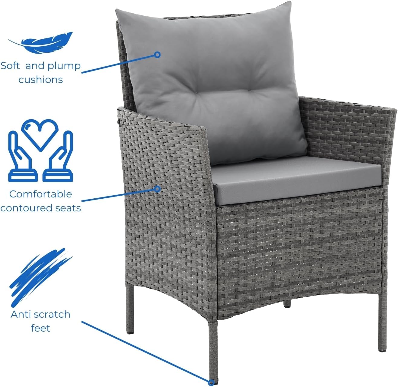 Detalle de EVRE Florence rattan dining set 4 piece