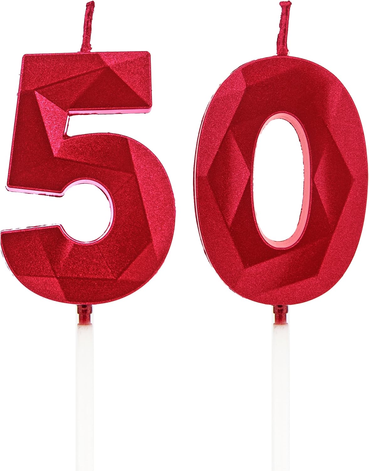 Detalle 2 de 30th Birthday Candles, Gold Number Candles – Elegant Number Cake Toppers