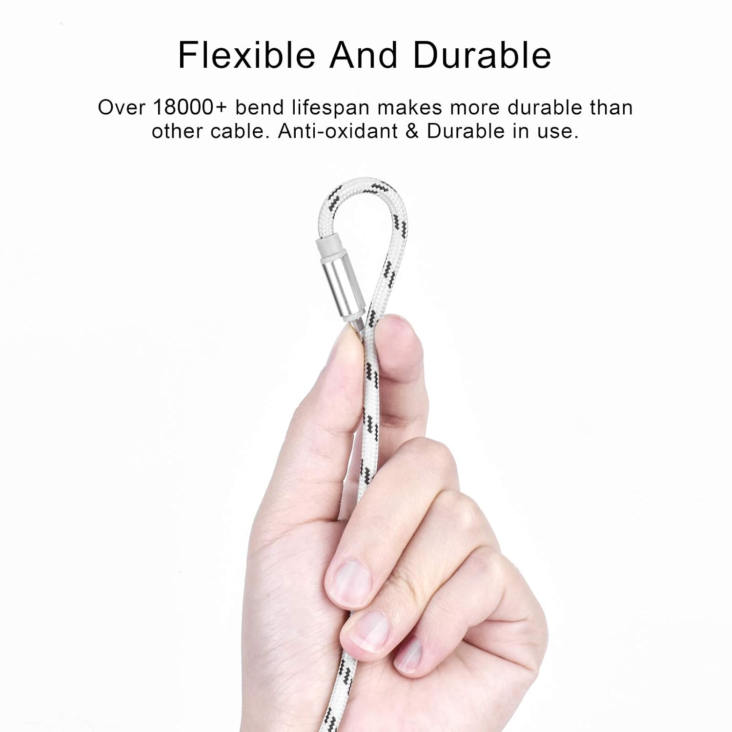 Detalle de ASICEN 3-in-1 10ft Nylon Braided Multi-Charging Cable (2-Pack)