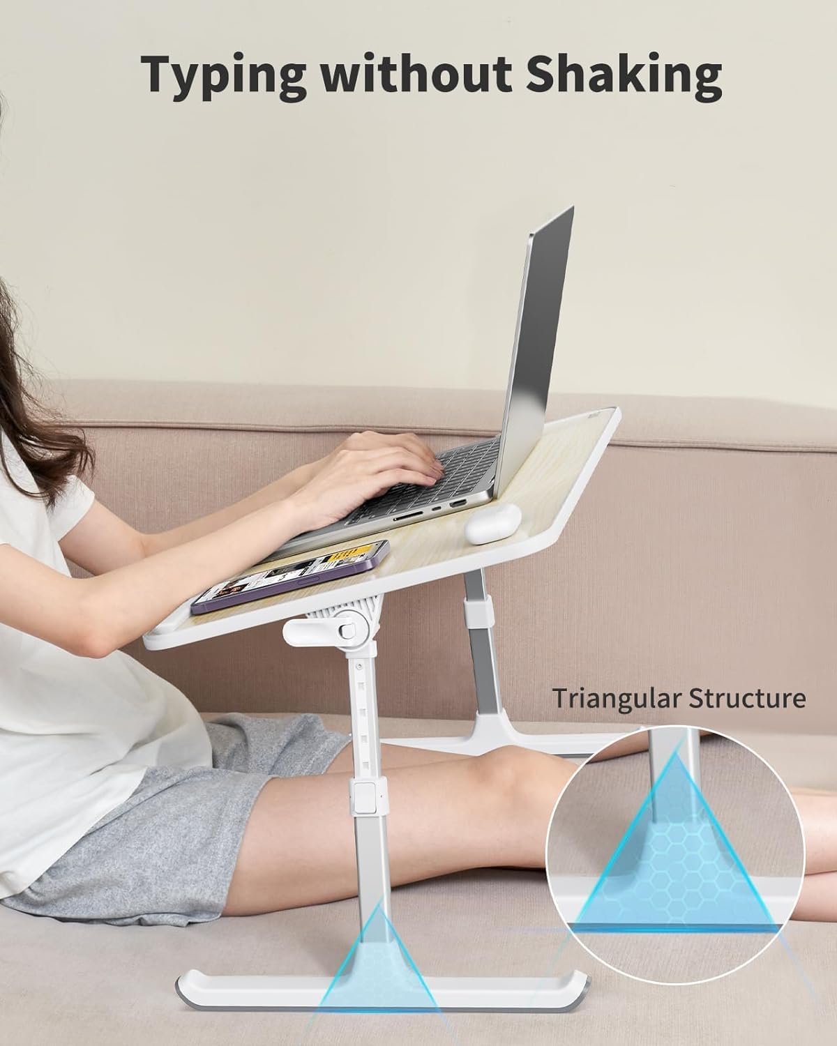 Thumbnail 2 de SAIJI Adjustable Laptop Stand Bed Tray Table (5 Heights, 4 Angles) for up to 17-inch laptops