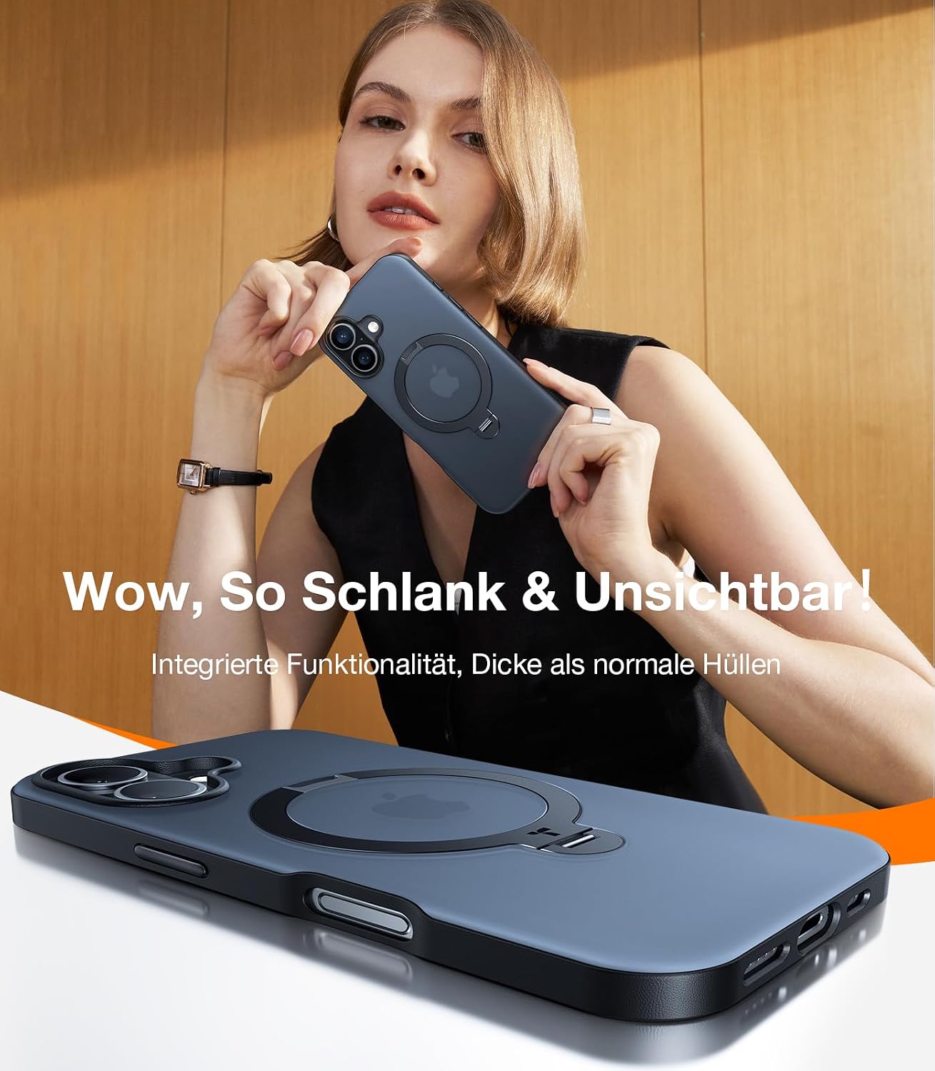 Thumbnail 6 de TORRAS Ostand Q3 Spin für iPhone 16 Hülle – 360° Magnetischer Unsichtbarer Ständer, Militärschutz, MagSafe kompatibel