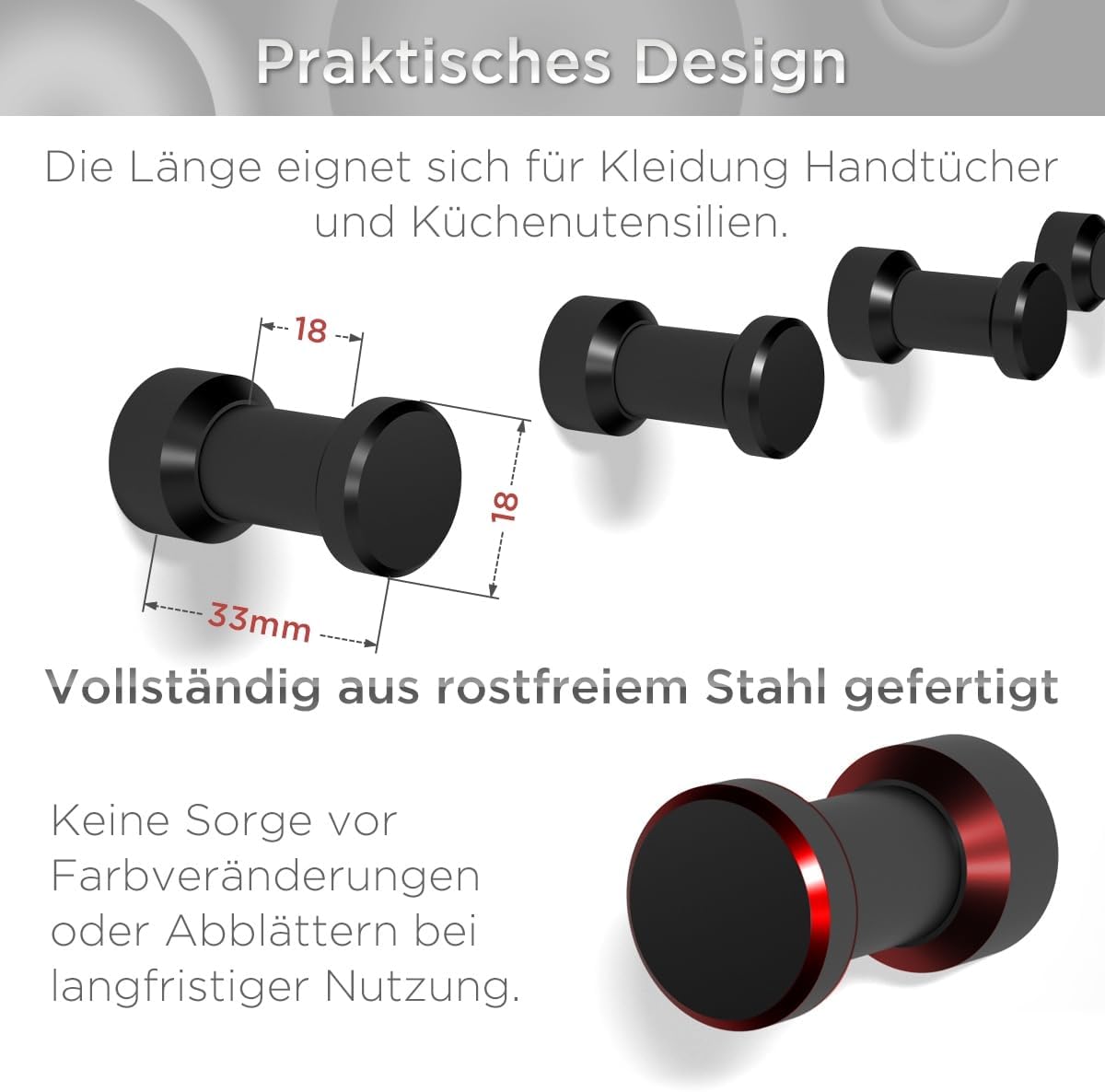 Thumbnail 4 de HAUSIST Wandhaken 3er Set Schwarz