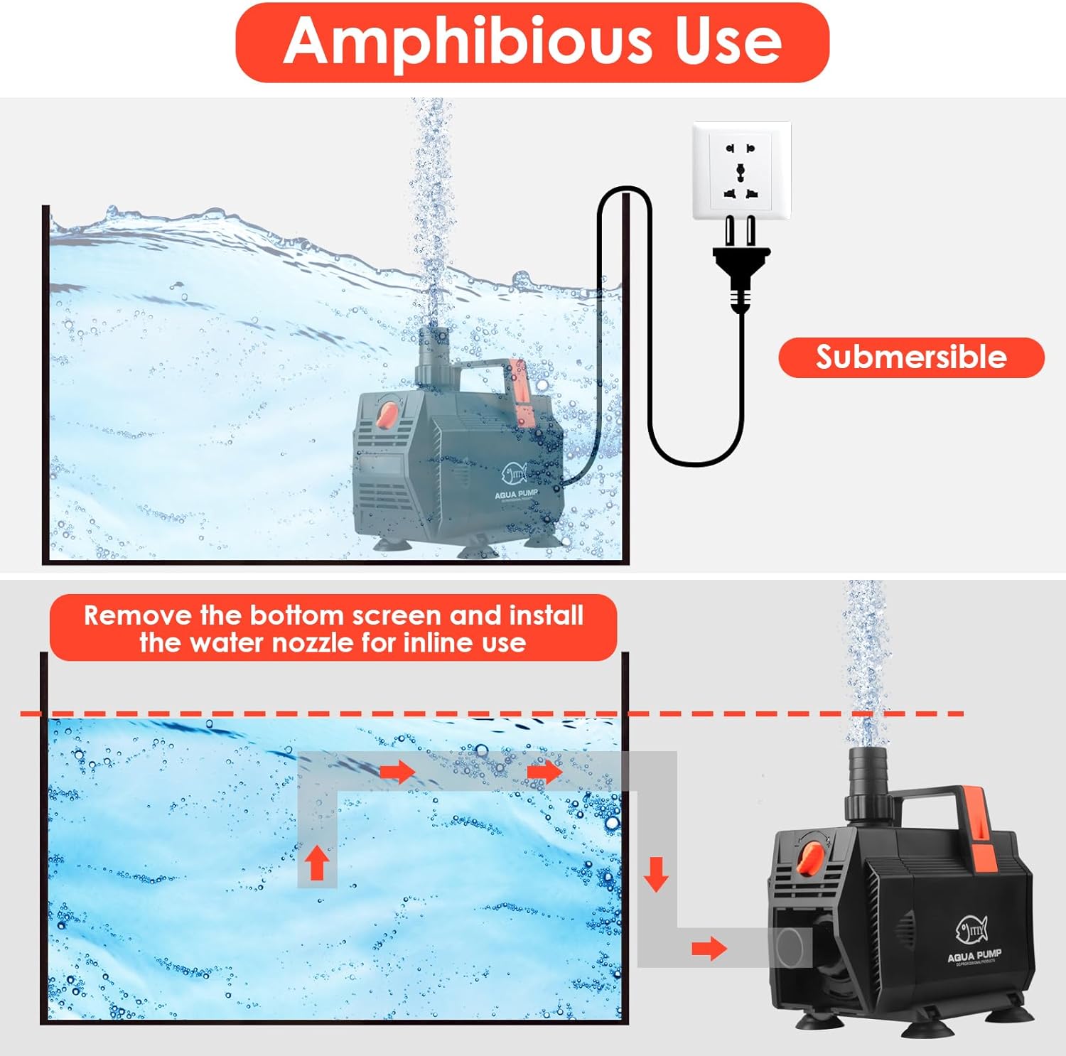 Thumbnail 1 de ITIY Submersible Water Pump: 85W, 4500 L/H for Ponds, Fountains and Hydroponics
