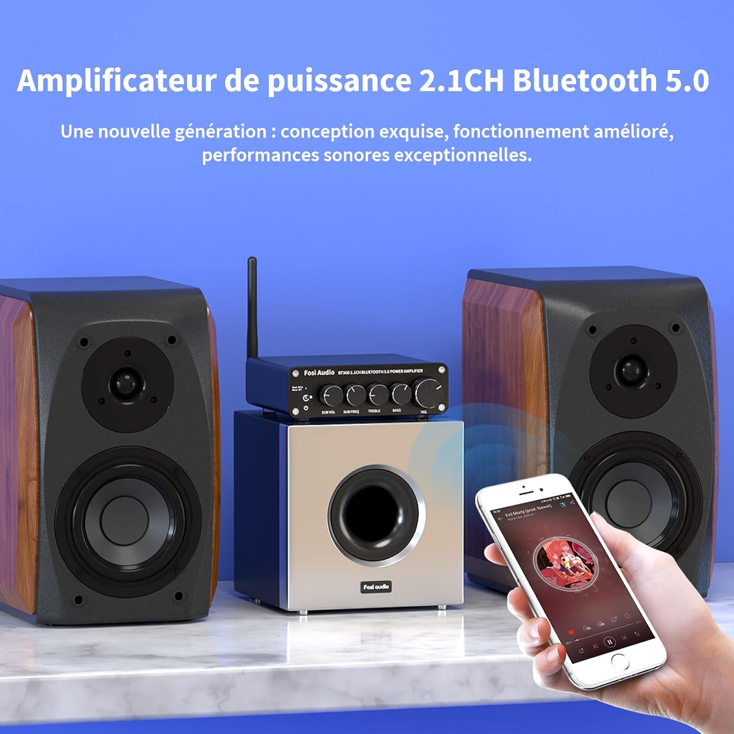 Thumbnail 2 de Fosi Audio BT30D, Bluetooth 5.0, 50W x 2 + 100W ⚙