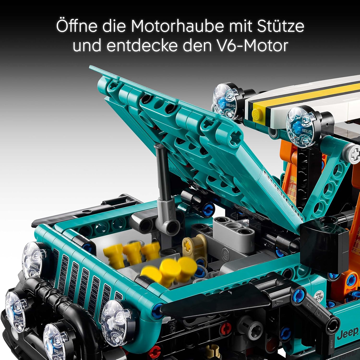 Thumbnail 3 de LEGO Technic 42227 Jeep Wrangler Rubicon Geländewagen – Off-Road Modellbau mit V6-Motor, Lenkung & Federung