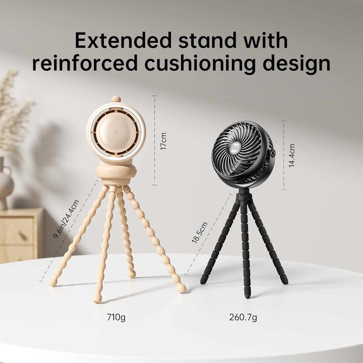 Thumbnail 4 de JISULIFE ventilatore per passeggino senza pale, ricaricabile a batteria con Air Turbo e luce notturna