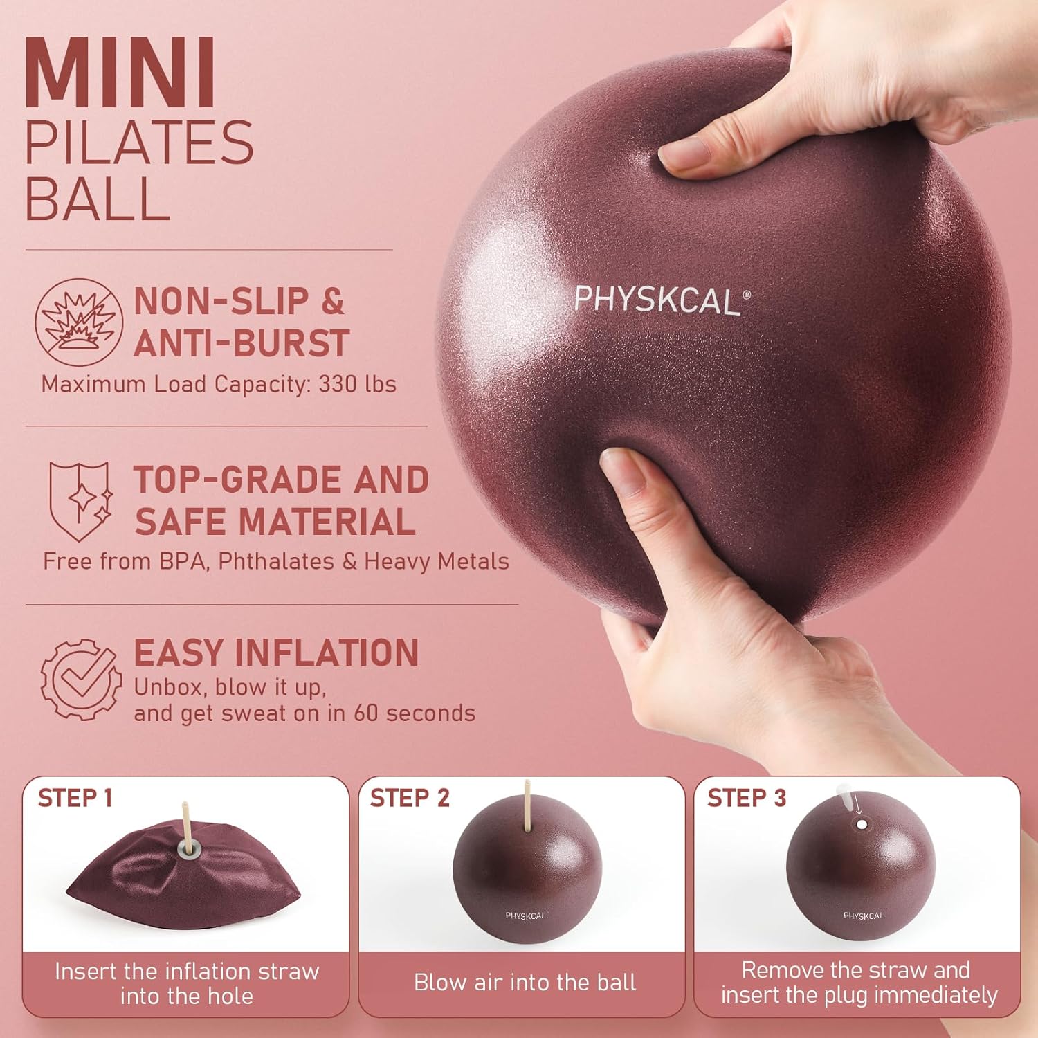 Thumbnail 3 de PhysKcal Pilates Set mit Pilates-Ring (15 in/38 cm), Mini-Ball, 5 Widerstandsbändern & Übungsanleitung