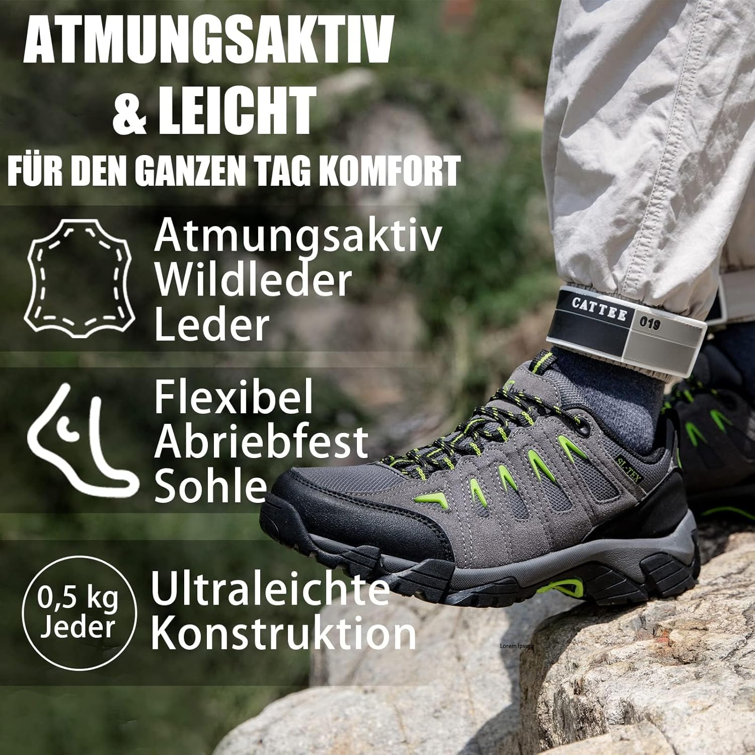 Thumbnail 5 de SHULOOK Herren-Wanderschuhe wasserdicht mit SL-TEX Membran, Veloursleder & rutschfester Gummisohle