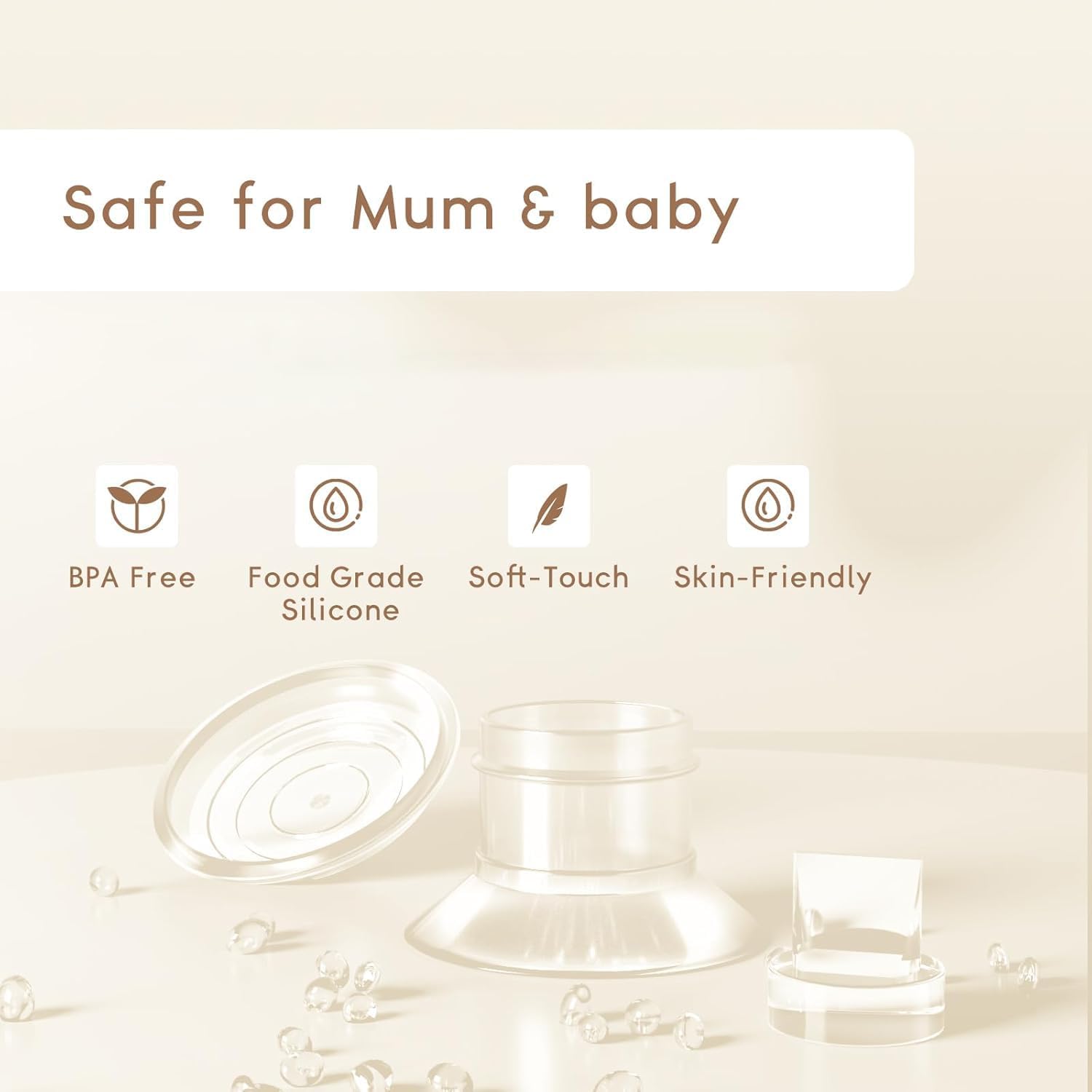 Detalle 2 de Silicone Flange Inserts 13/15/17/19/21mm for 24mm breast pump flanges (10pcs) – compatible with Momcozy, Lansinoh, Elvie, Willow go, Spectra and more