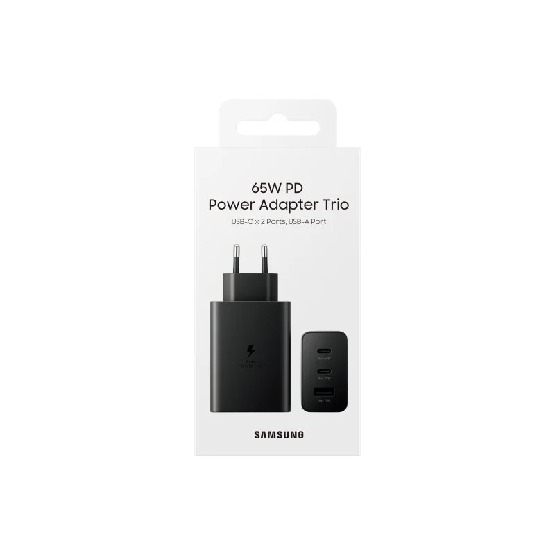 Thumbnail 2 de Samsung EP-T6530NBE: Cargador de pared 65 W con 2 USB-C y 1 USB-A