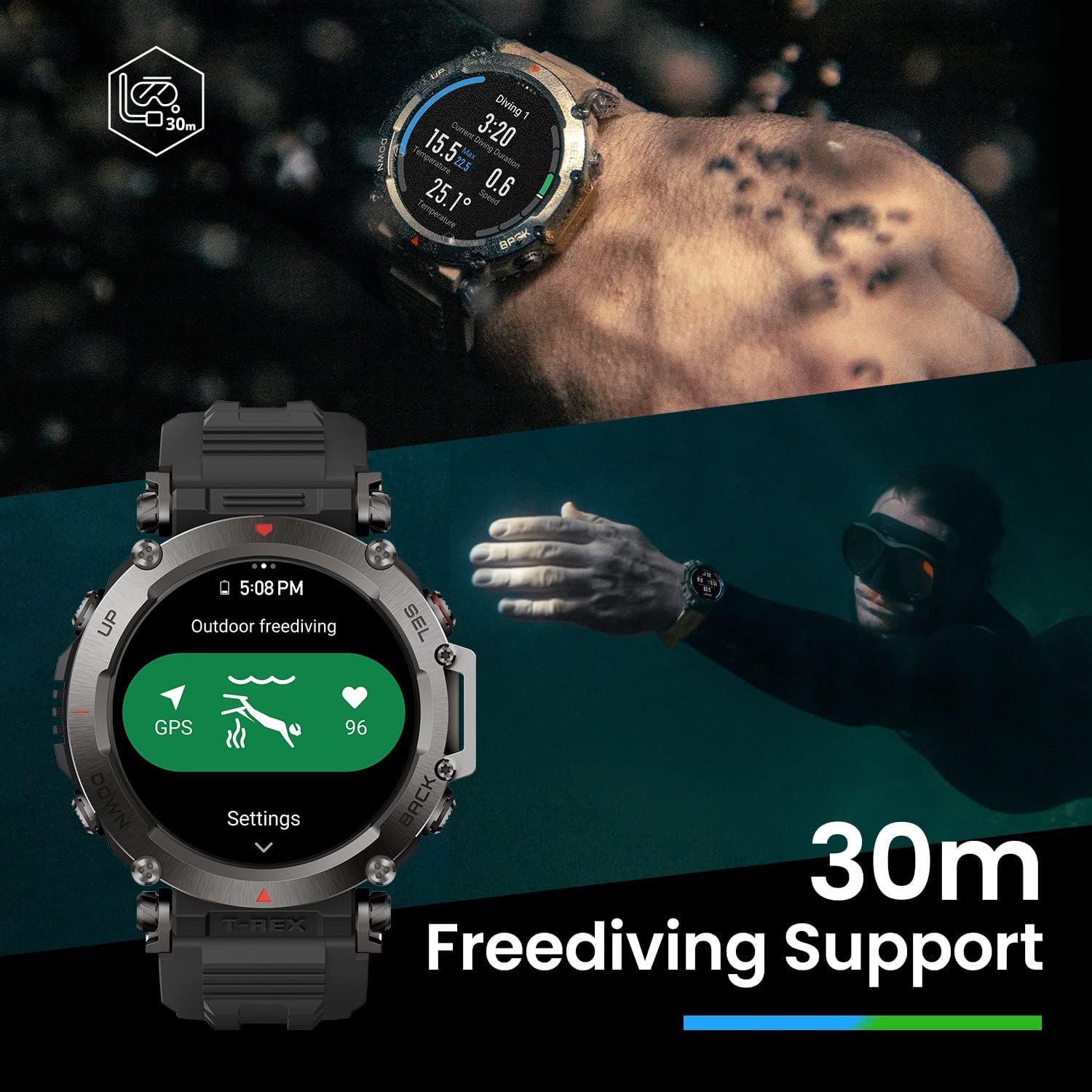 Detalle de Amazfit T-Rex Ultra Smartwatch for Men – Route Navigation, 6 Satellite Positioning Systems