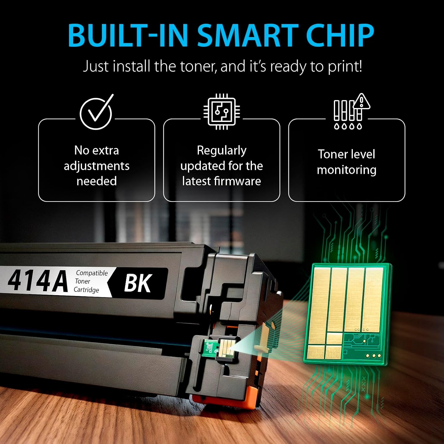 Detalle de Smart Ink 4p414A 414A Toner Cartridge 4-Pack with Built-In Chip
