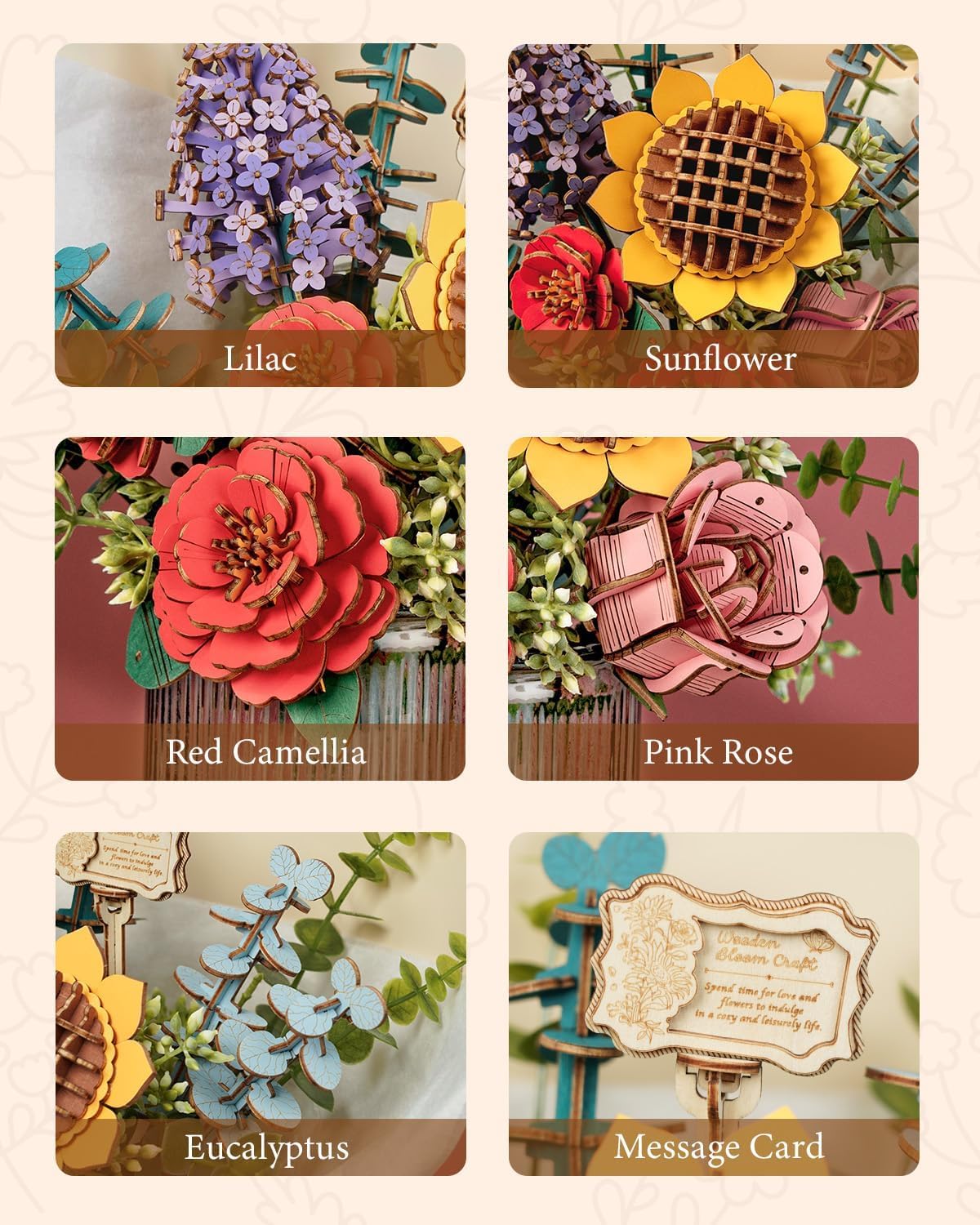 Thumbnail 6 de Rowood TW01H Wooden Flower Bouquet Kit
