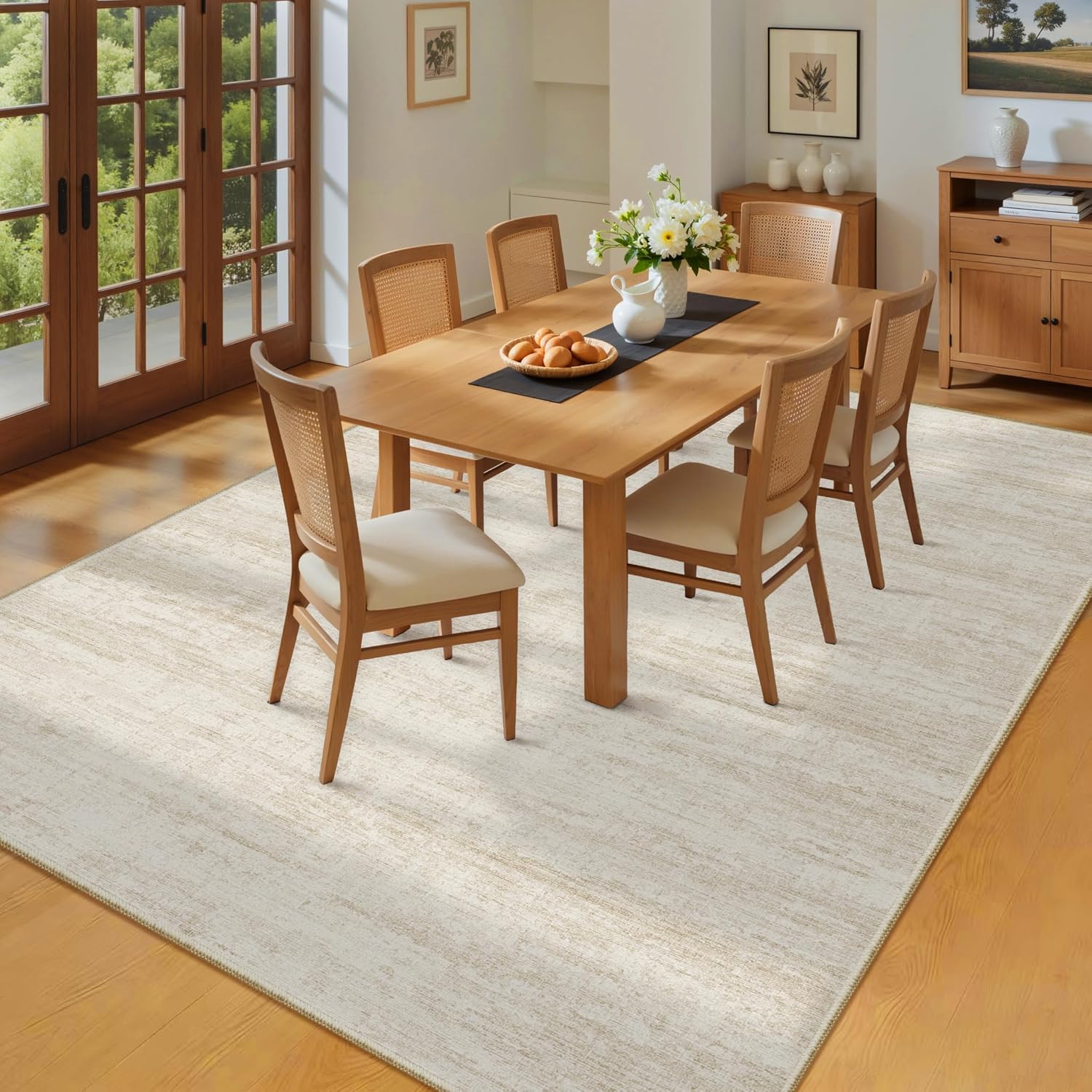 Thumbnail 6 de 8x10 Modern Abstract Washable Area Rug with Non-Slip Backing