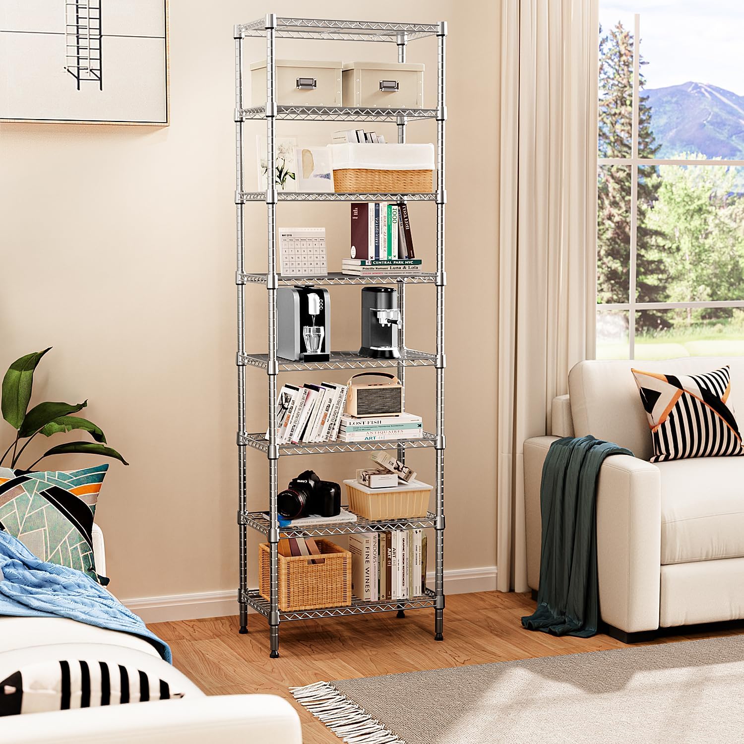 Thumbnail 1 de M MZG 8-Tier Storage Rack: 2000 lbs Capacity, Chrome Wire Shelving