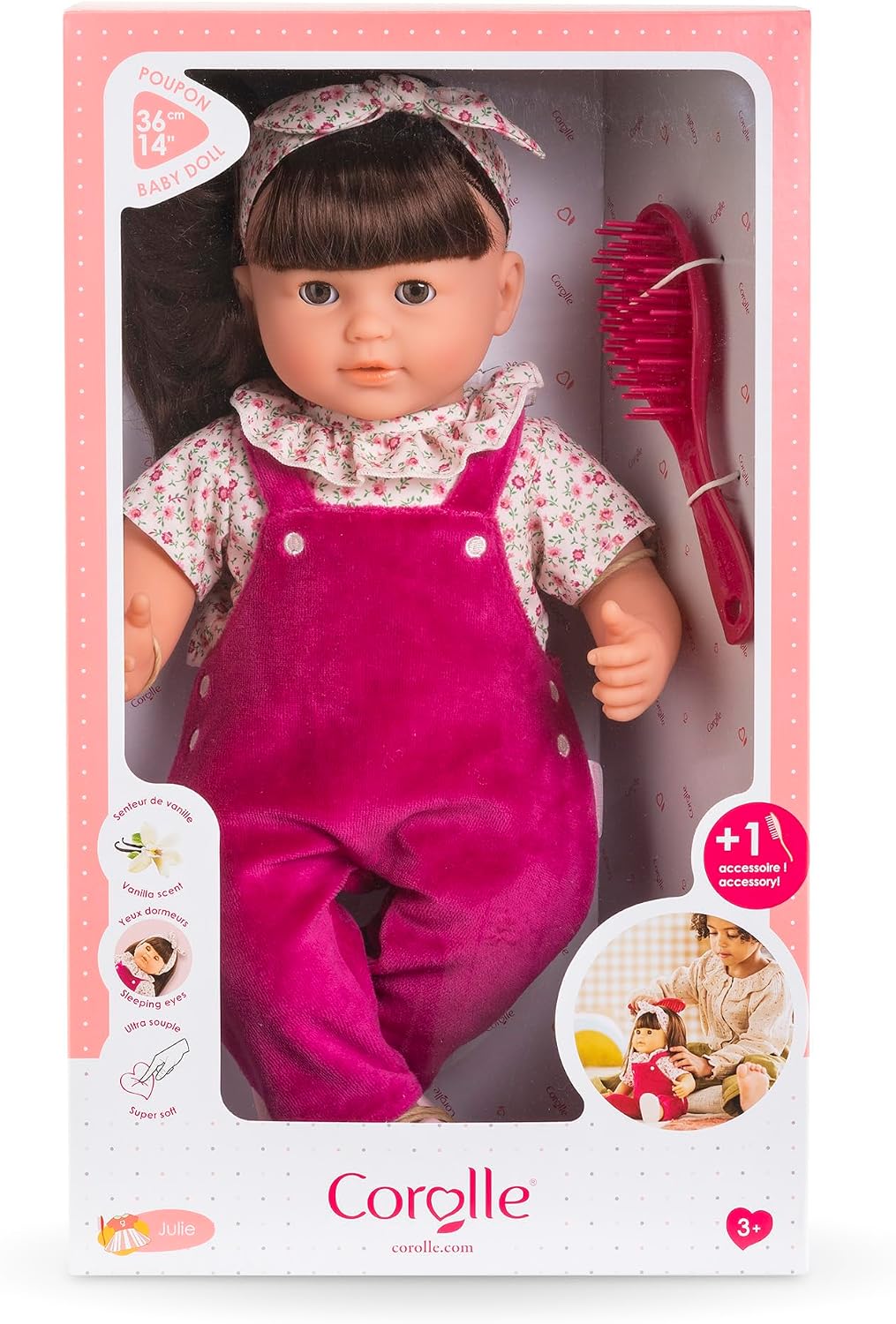 Thumbnail 2 de Corolle Julie 9000130550 eerste pop van 36 cm met slaapogen en kastanjebruin haar