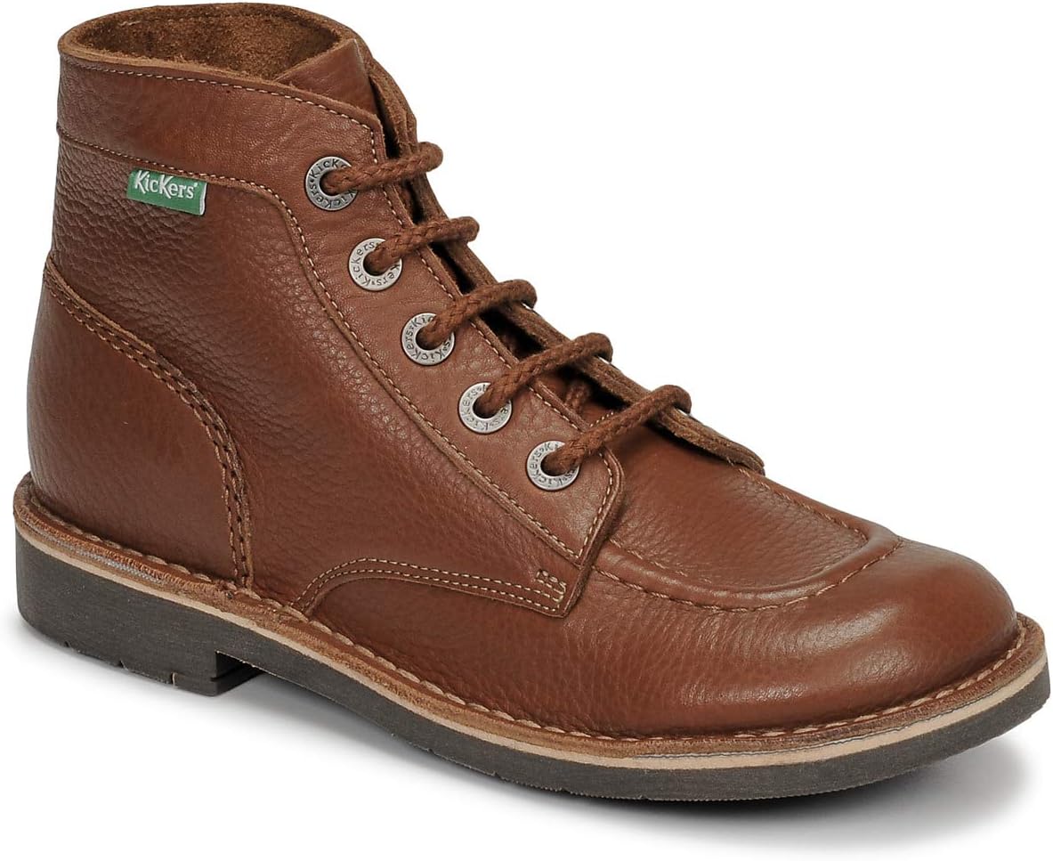 Detalle de Kickers Kick Col: Bottes et bottines souples mixte enfant – cuir, doublure cuir et semelle caoutchouc
