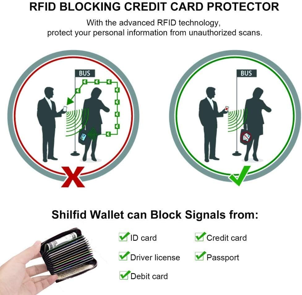 Detalle 2 de Meowoo RFID Blocking Genuine Leather Mini Card Wallet with Zipper