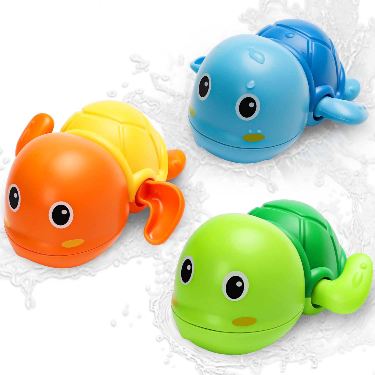 Thumbnail 1 de Bath Toys 3-Pack Wind-Up Swimming Turtle Bath Toys (for Toddler 1–3)