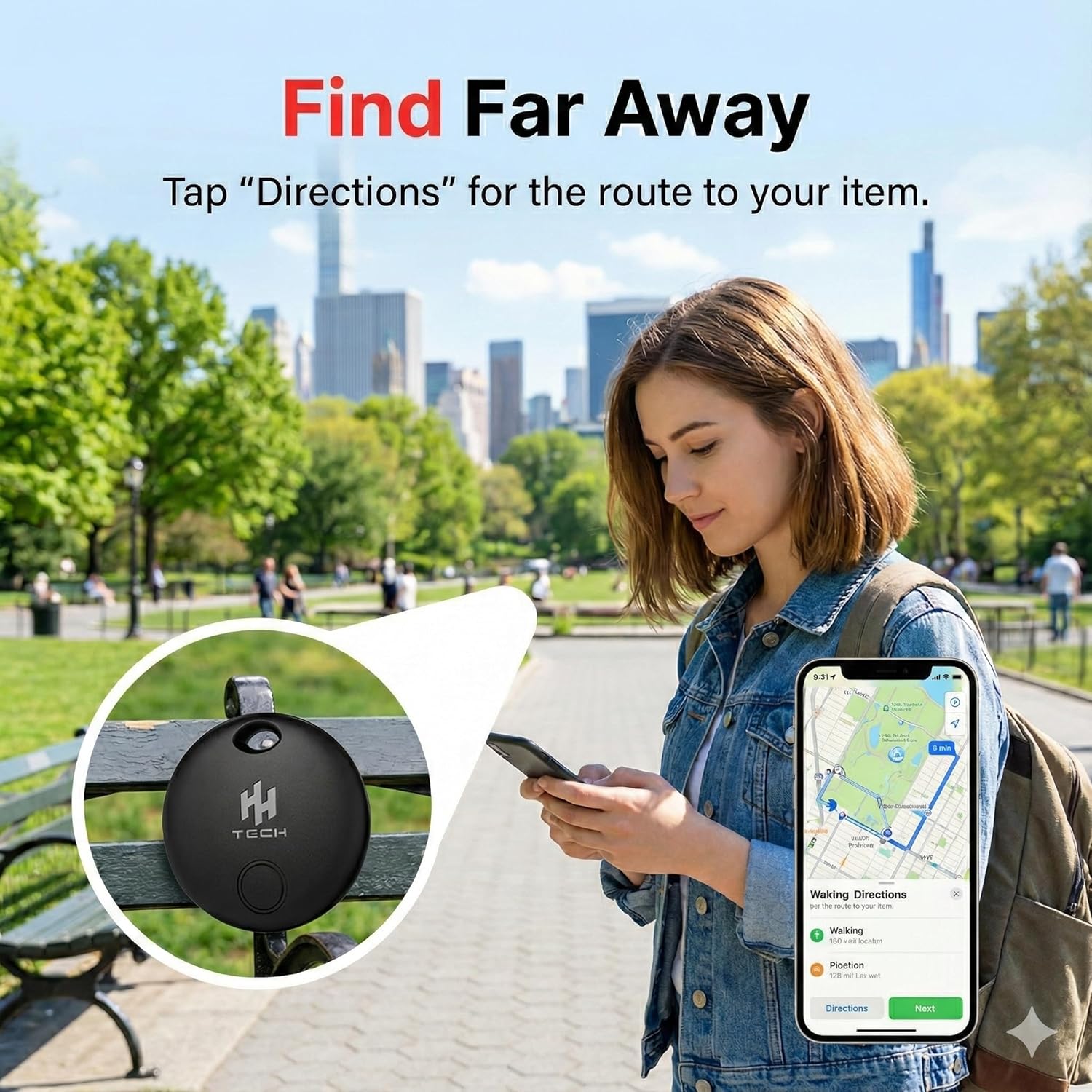 Thumbnail 5 de HH-Tech Smart Tag COMBO (Pack 4) for Apple iOS devices — key tracker and item finder with replaceable batteries