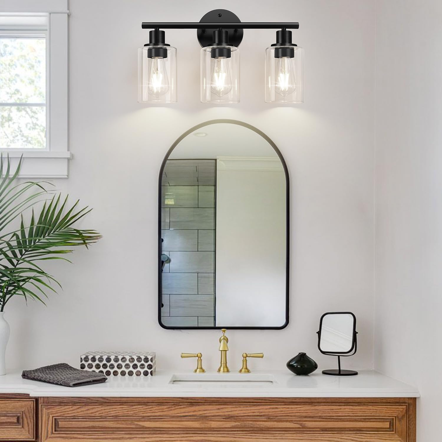 Thumbnail 5 de Zarbitta 3-Light Black Vanity Light 17.23