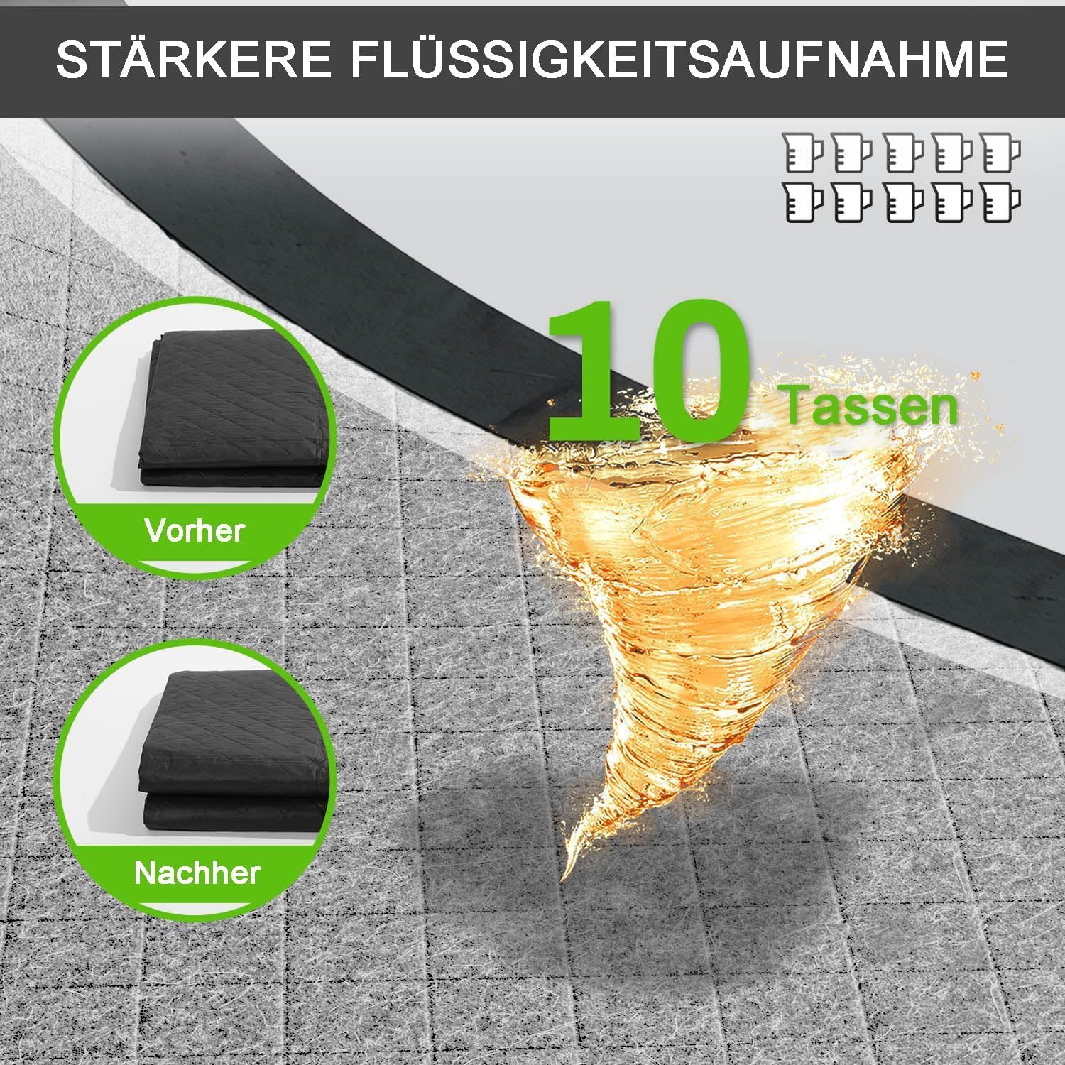 Detalle de Gardner Pet Welpenunterlagen 60x90cm – 30er Pack, 6‑lagig mit Kohlenstoff für Geruchskontrolle
