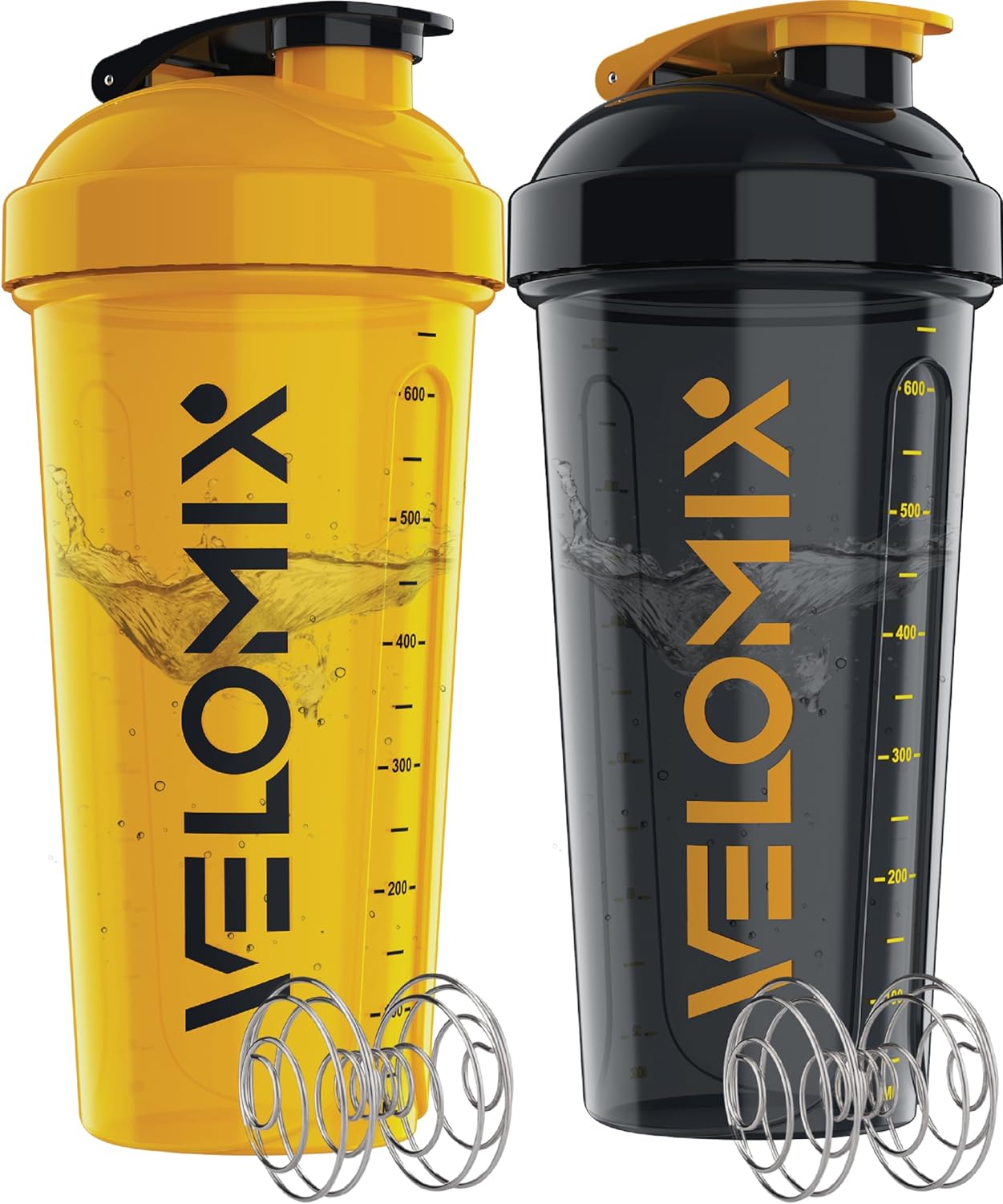 Thumbnail 6 de VELOMIX 2er-Set Proteinshaker (2× 828 ml) mit Drehverschluss, Skala & Kugeln – auslaufsicher