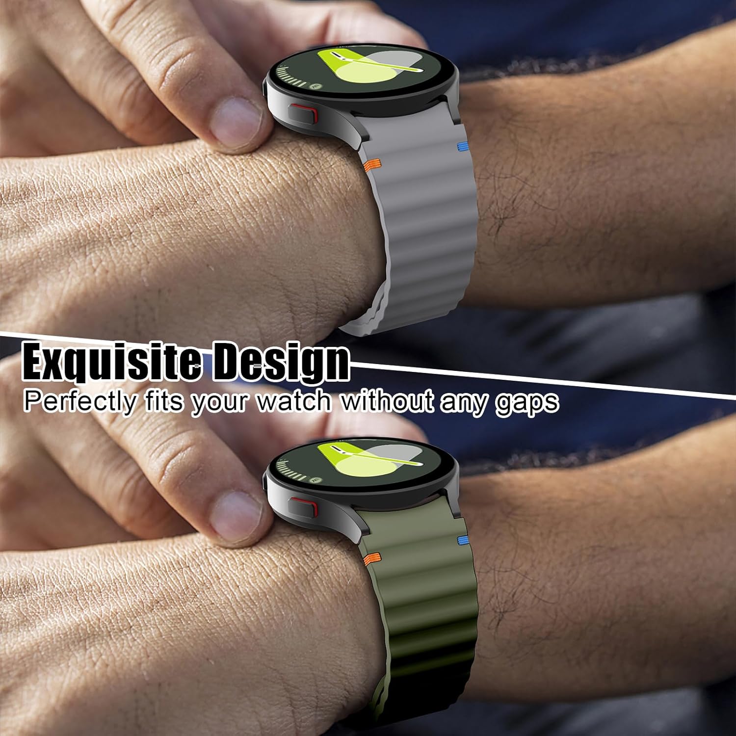 Thumbnail 4 de XMUXI No Gap Strap for Samsung Galaxy Watch 7/6/5/4 & FE – Silicone Sport Band