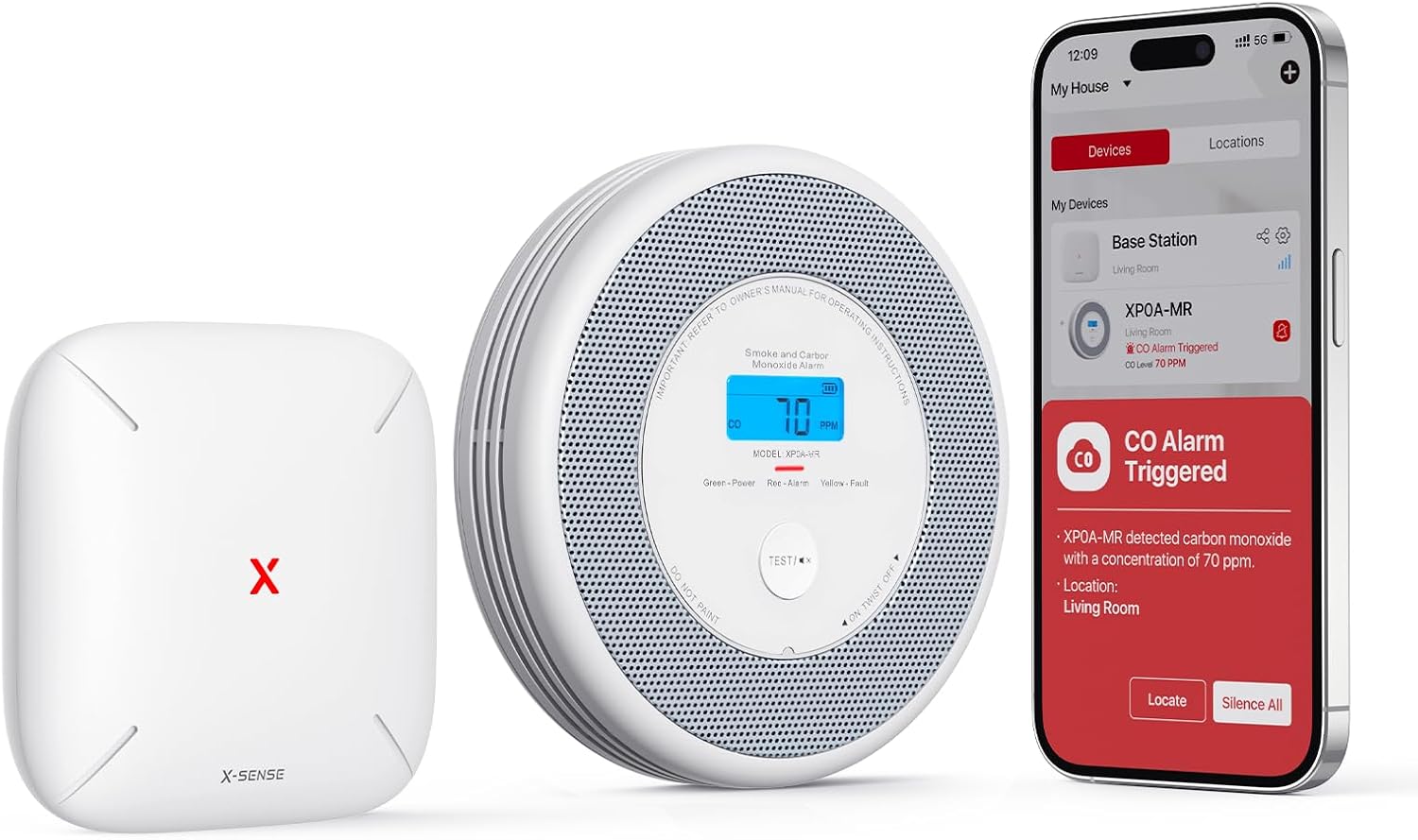 Detalle de X-Sense Wi‑Fi Smoke & CO Alarm XP0A-MR11