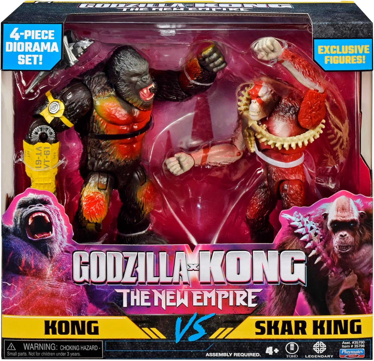 Thumbnail 3 de MonsterVerse Godzilla x Kong: Confezione da 2 statuette articolate 15 cm – Kong vs Skar King