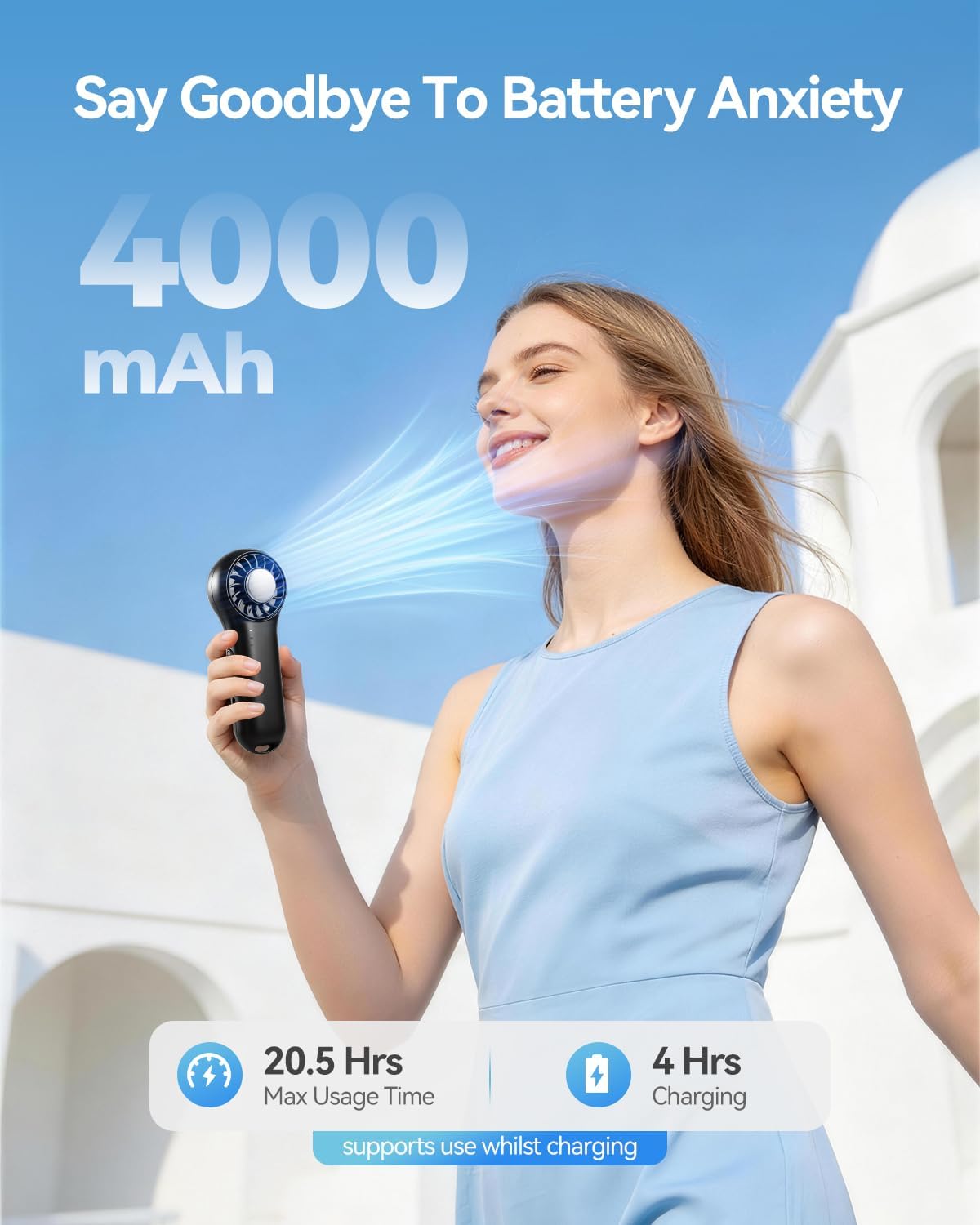 Thumbnail 4 de Winwj Portable Handheld Fan with Ice Cooler