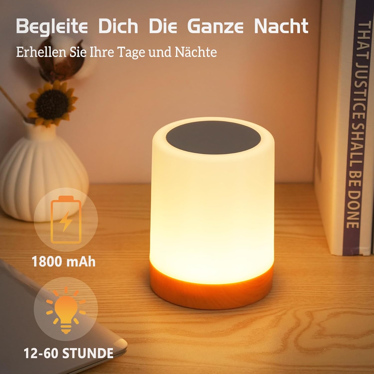 Thumbnail 5 de Bonsery LED Nachttischlampe 1800mAh