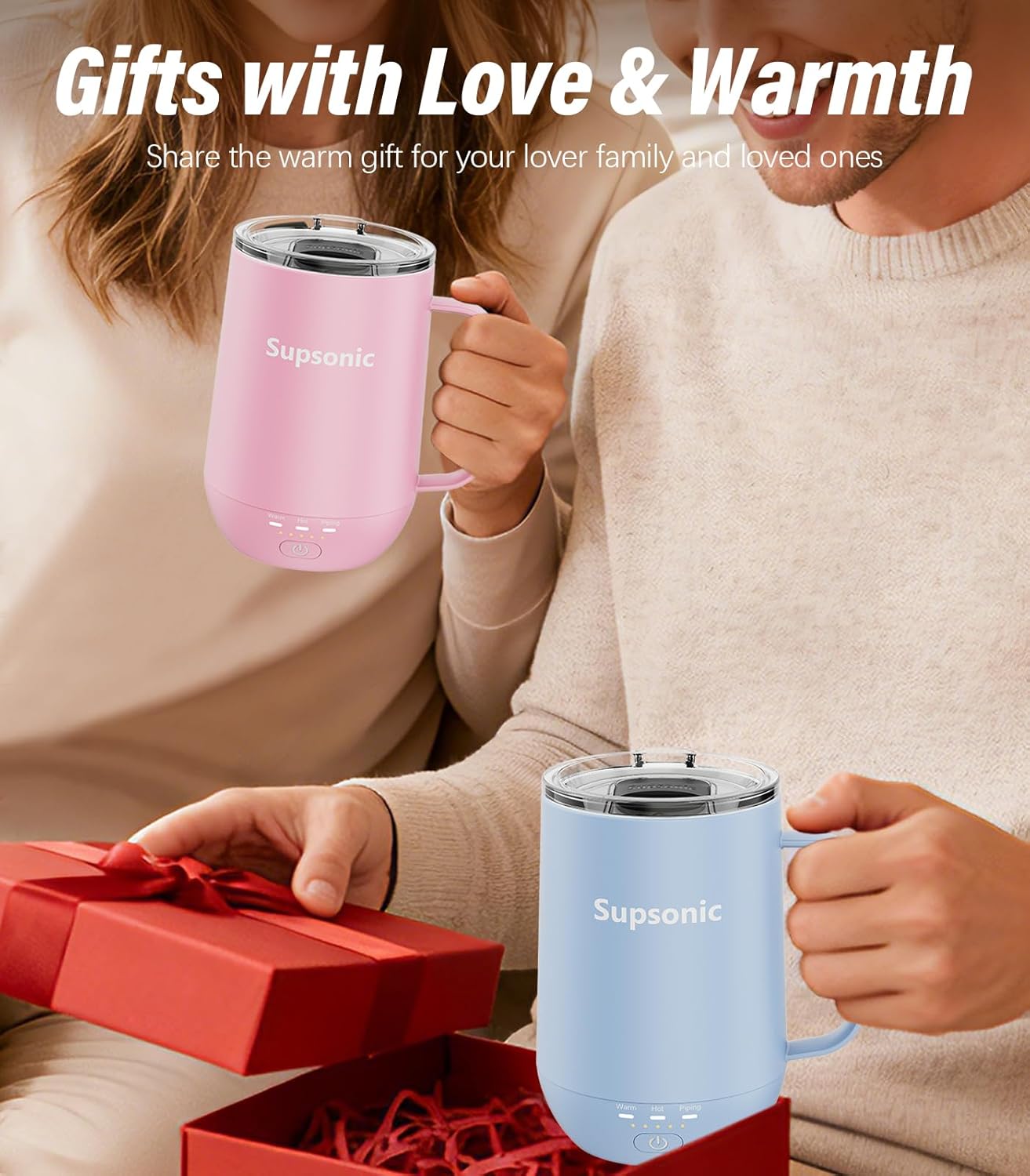 Detalle de Supsonic 16oz Self-Heating Coffee Mug with Auto Shut-Off (S2)