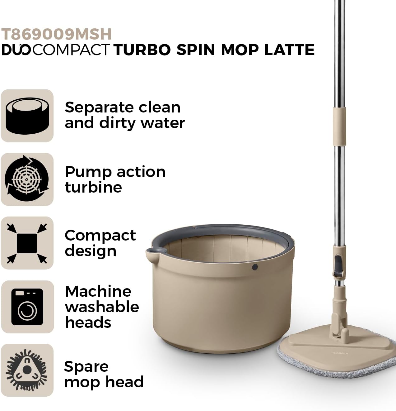 Detalle 2 de Tower Duo Compact Spin Mop & Bucket
