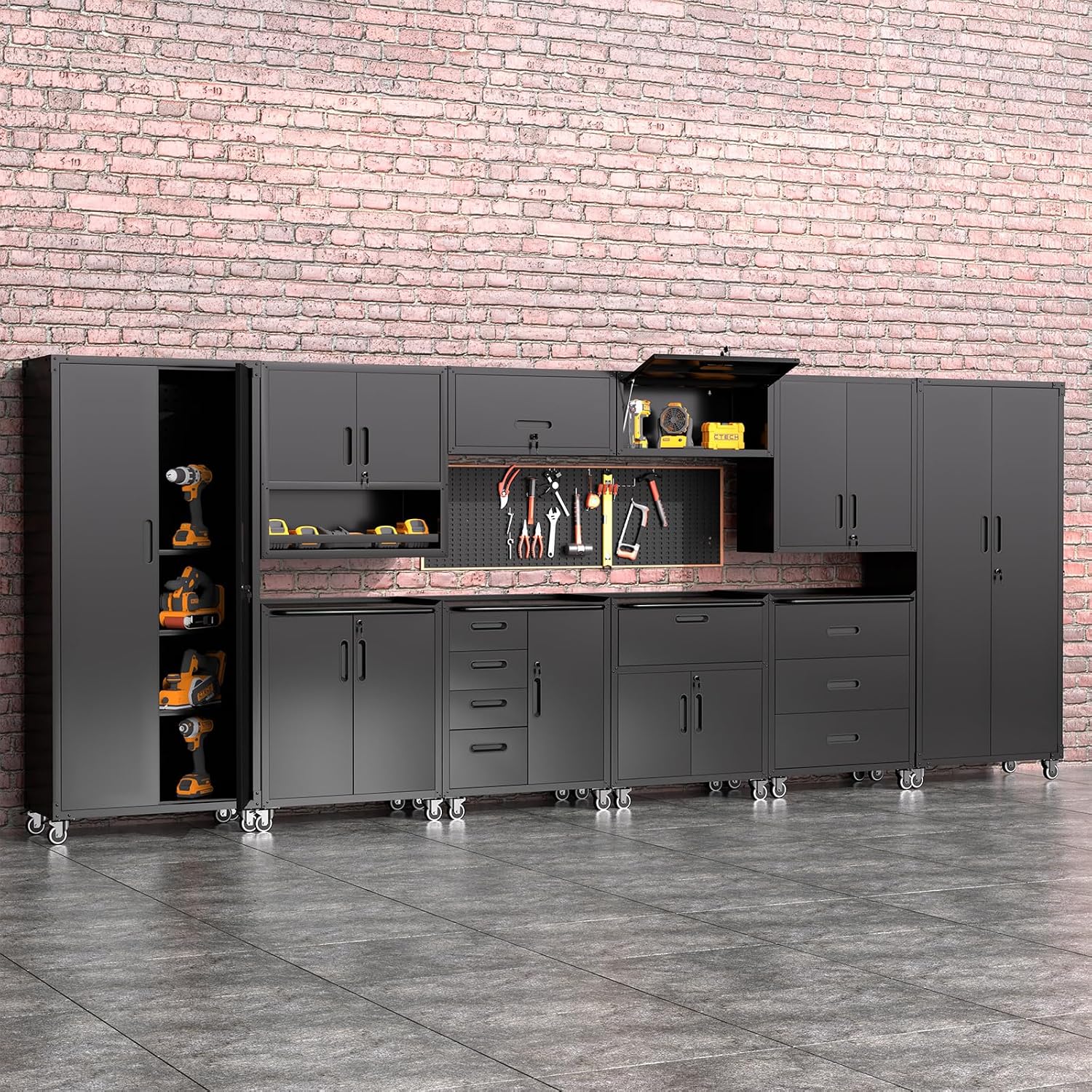 Detalle 2 de FLIXELIO YZJ-BTC-B01 Steel Wall Cabinet with Lockable Flip-Up Door
