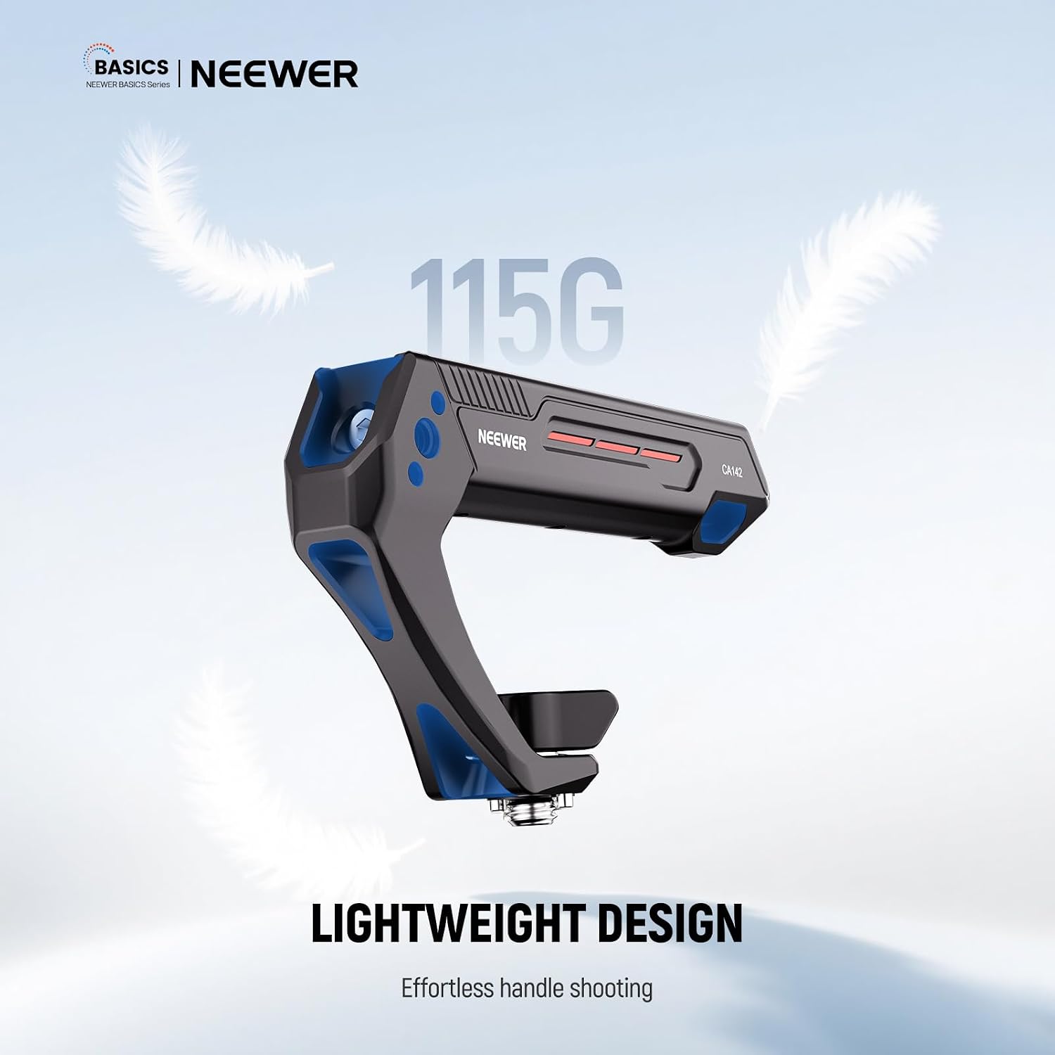 Detalle de NEEWER BASIC leichter Kamera-Obergriff mit 3/8" ARRI-Pin, 1/4" & 3/8" Gewinden (CA142)
