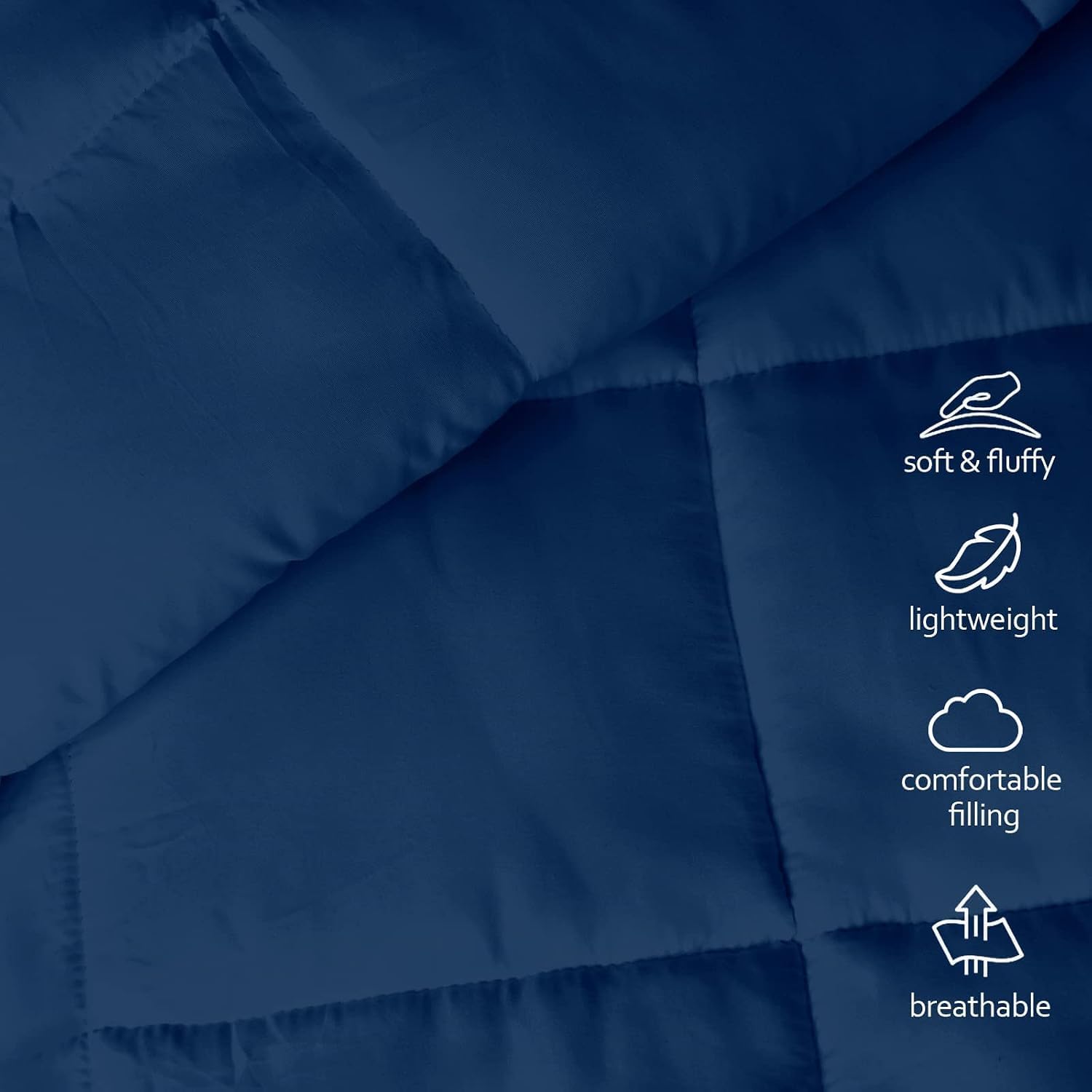 Detalle 2 de Moonsea MOON10768T Queen Comforter, Navy Microfiber, Lightweight All-Season Fill
