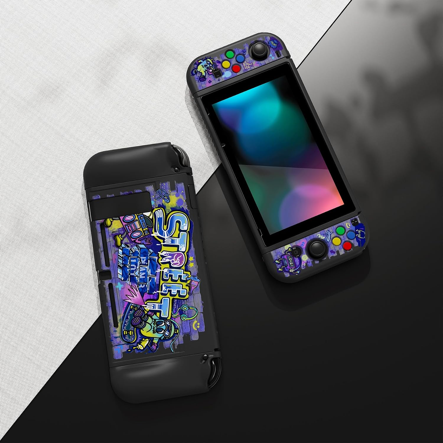 Thumbnail 3 de PlayVital ZealProtect Soft Protective Case for Nintendo Switch with Screen Protector & Accessories (Street Art)