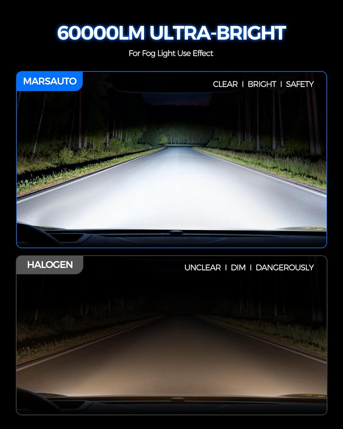 Detalle de Marsauto 9005 Halogen Headlight Bulbs — High-Performance, Glare-Free for Auto (2-Pack)