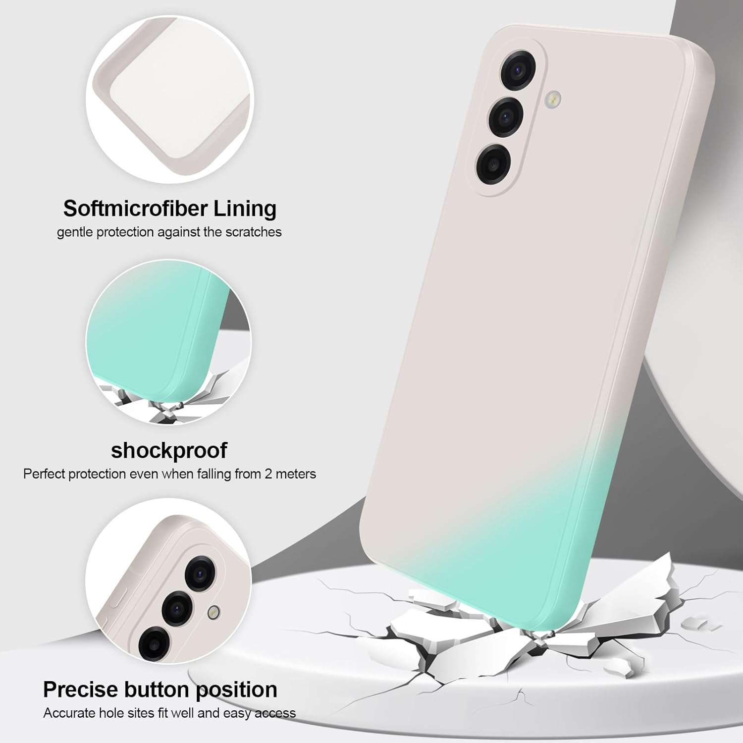 Thumbnail 1 de GiiYoon Case for Samsung Galaxy A17 5G – Silky-Soft, Full-Body TPU Silicone Case with Microfibre Lining