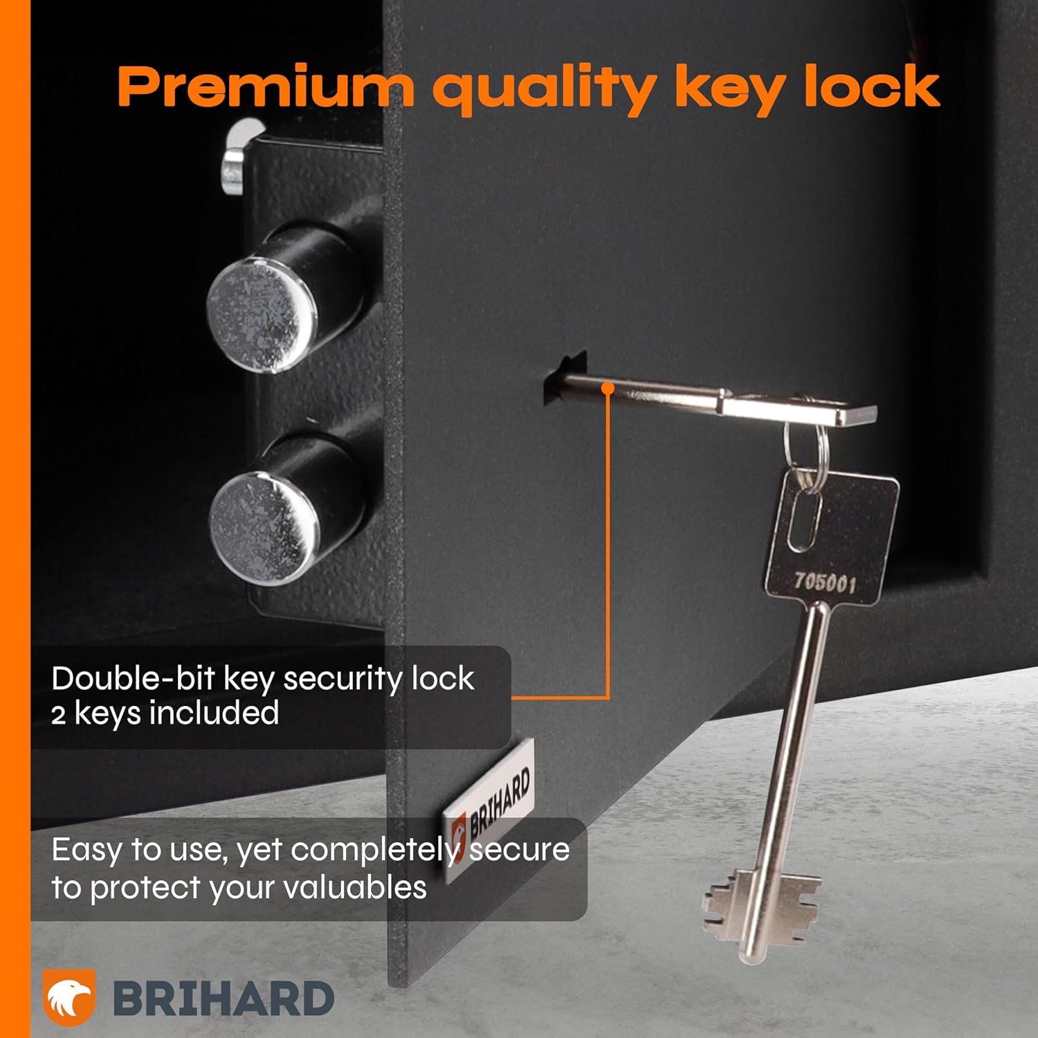 Thumbnail 2 de Brihard Business XXL Key Lock Safe 73x40x36cm with Fireproof A4 Bag